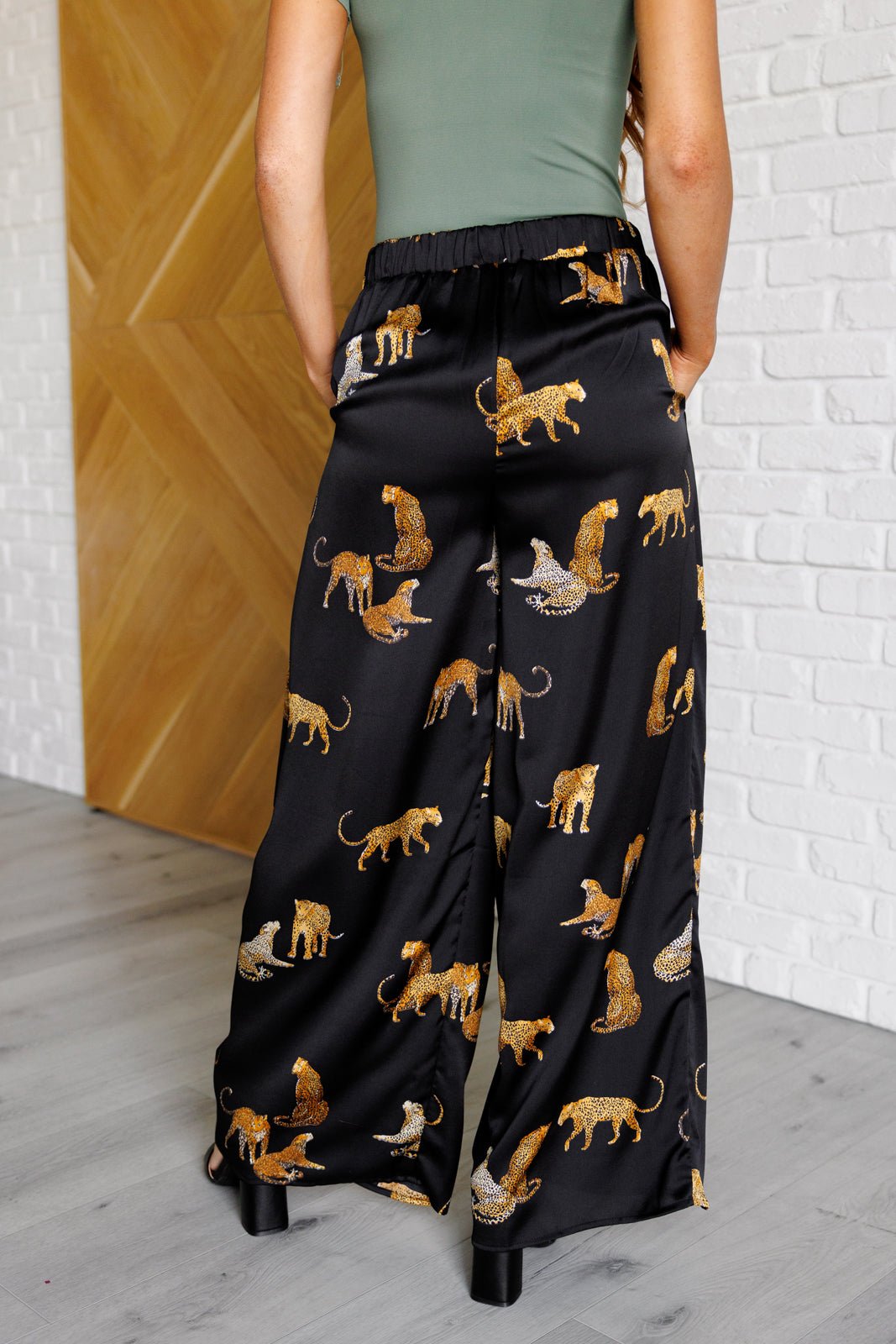 Legendary in Leopard Satin Wide Leg Pants - Loving God