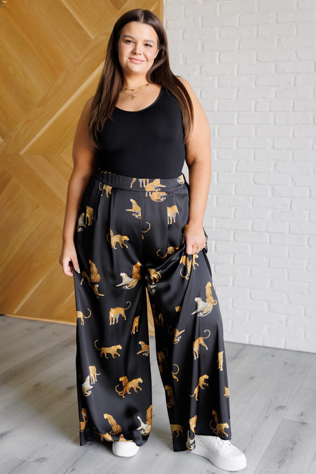 Legendary in Leopard Satin Wide Leg Pants - Loving God