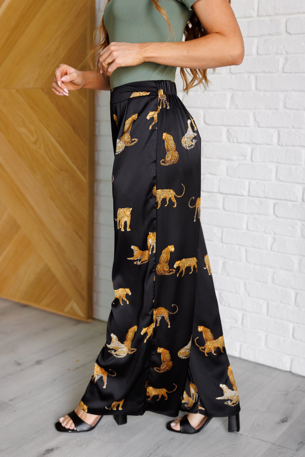 Legendary in Leopard Satin Wide Leg Pants - Loving God