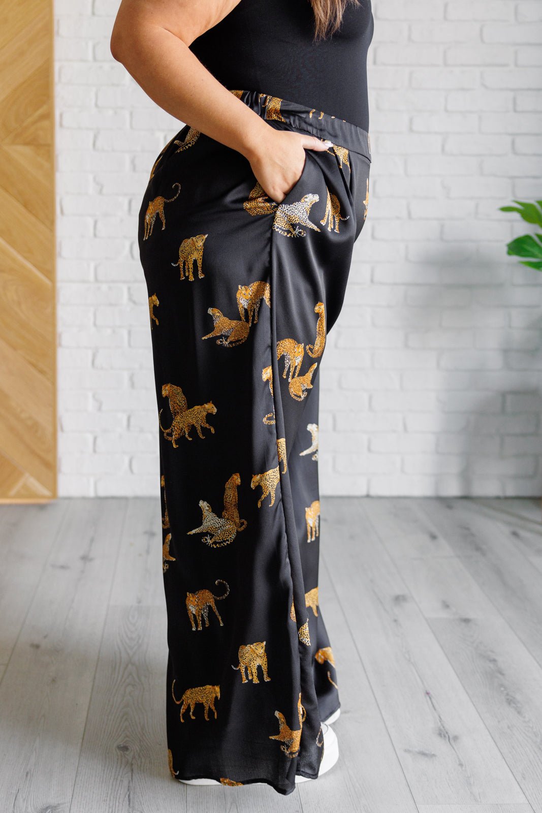 Legendary in Leopard Satin Wide Leg Pants - Loving God