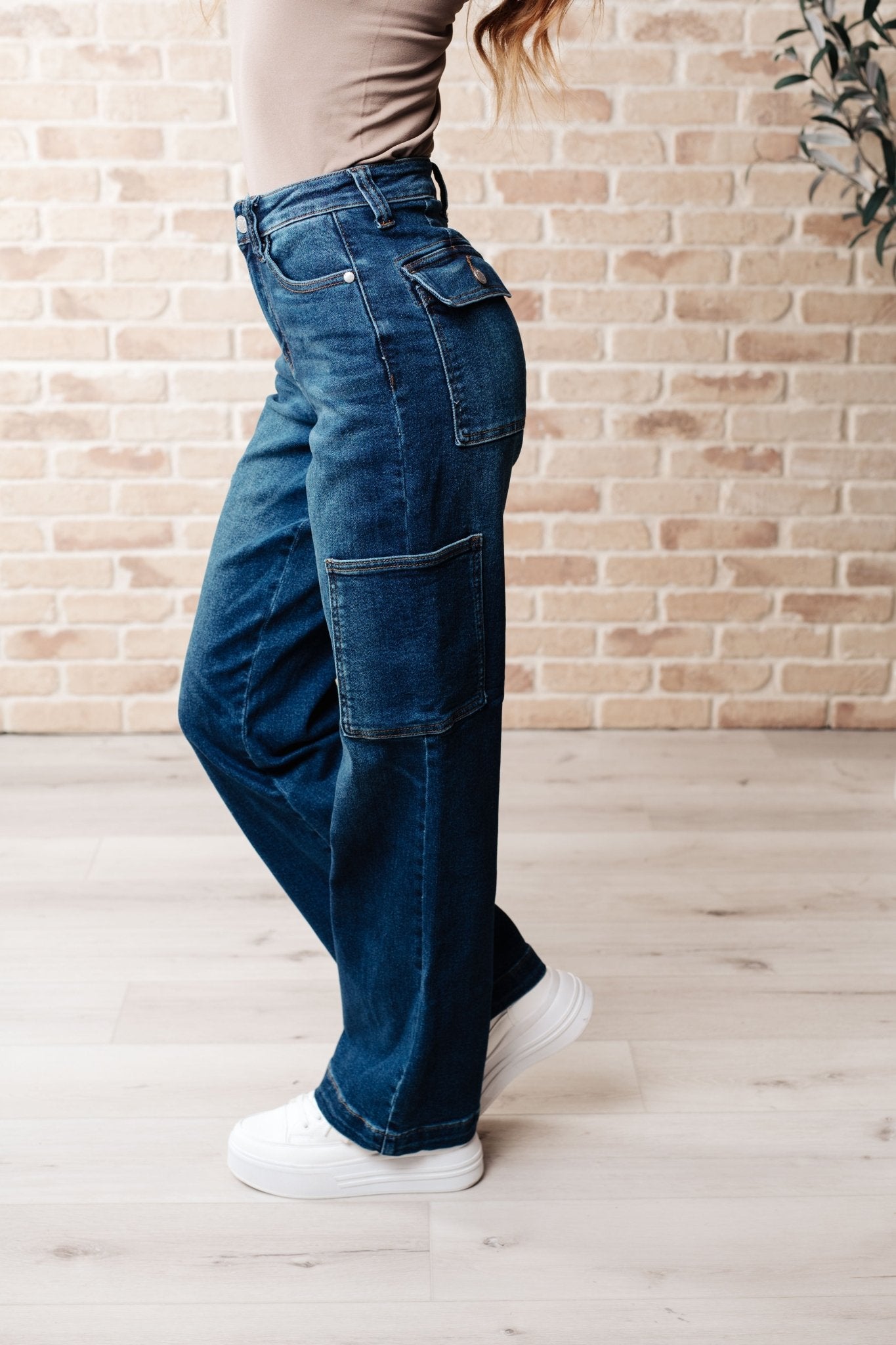 Leila High Rise Cargo Straight Jeans - Loving God