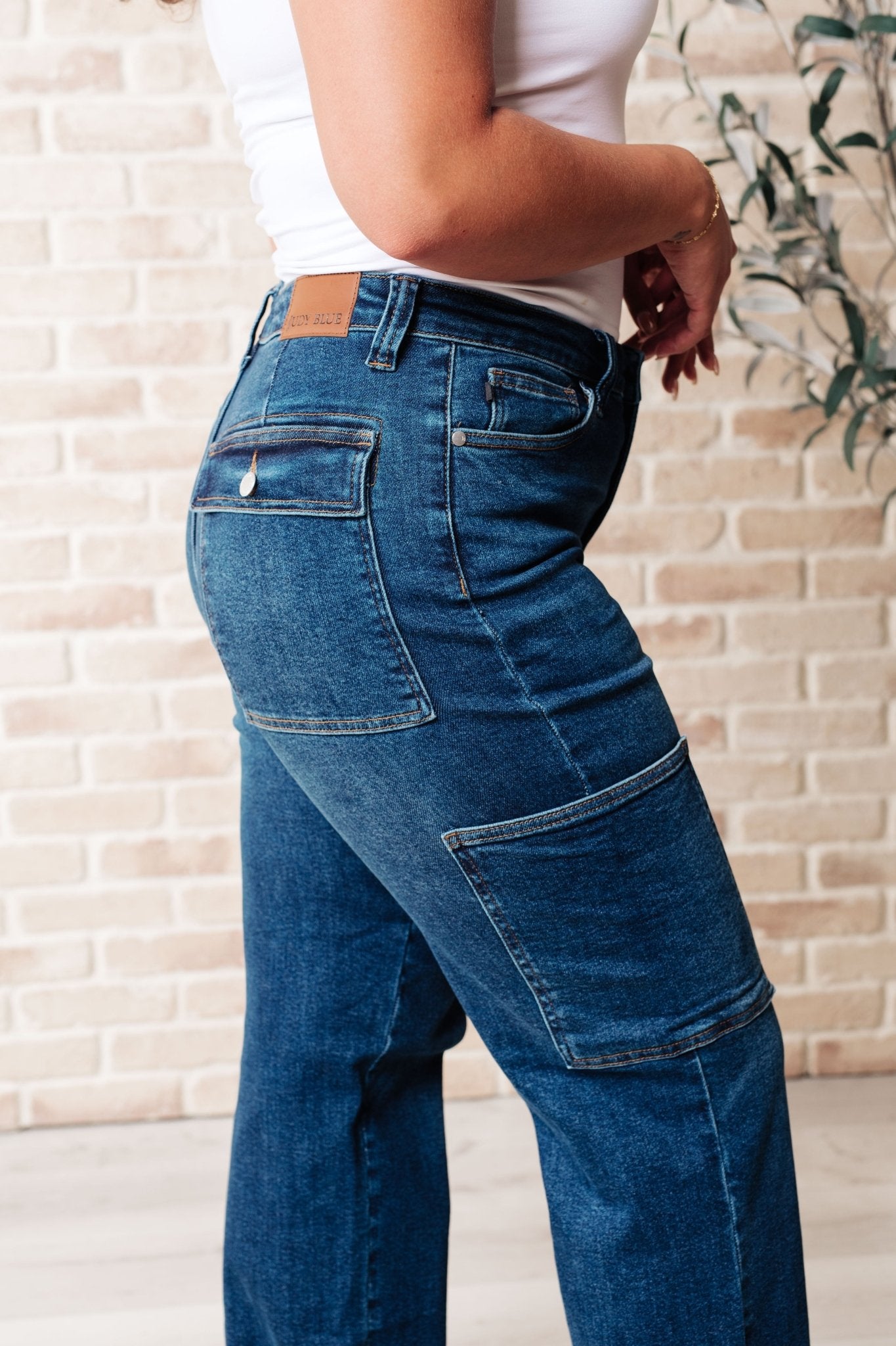 Leila High Rise Cargo Straight Jeans - Loving God