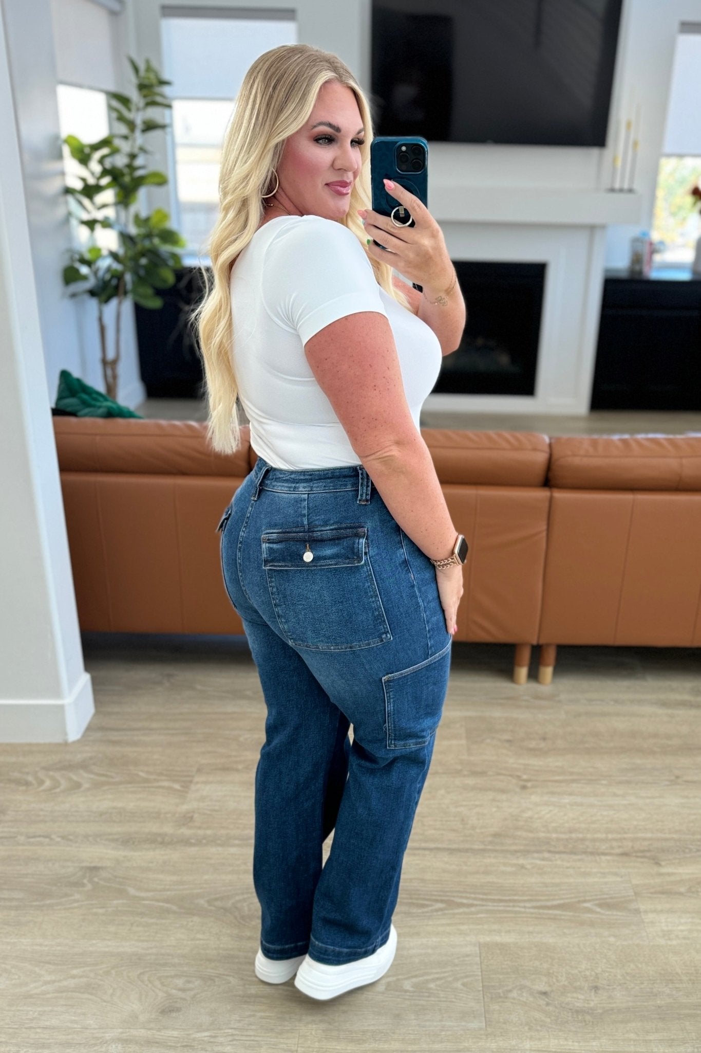 Leila High Rise Cargo Straight Jeans - Loving God