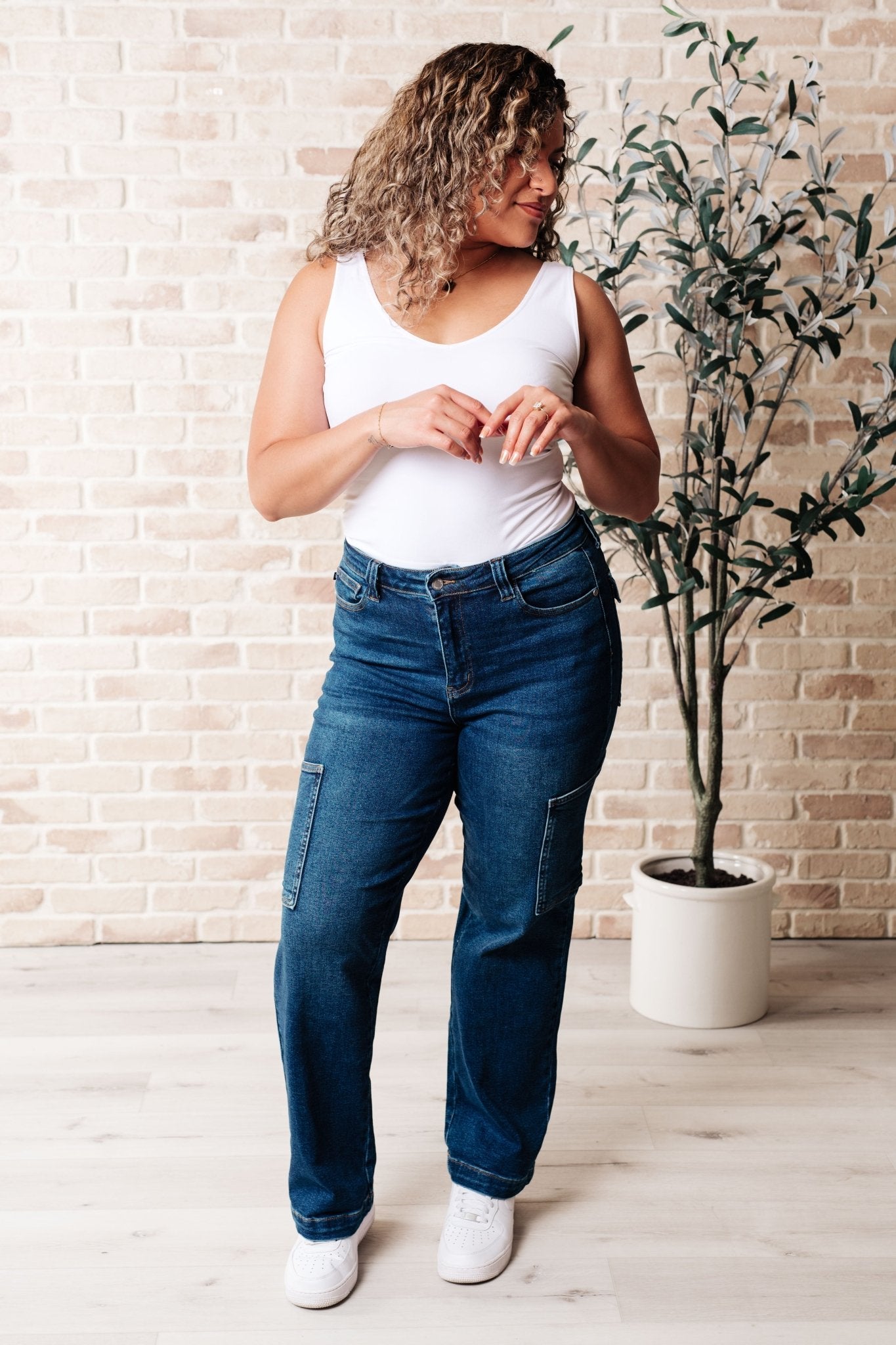 Leila High Rise Cargo Straight Jeans - Loving God
