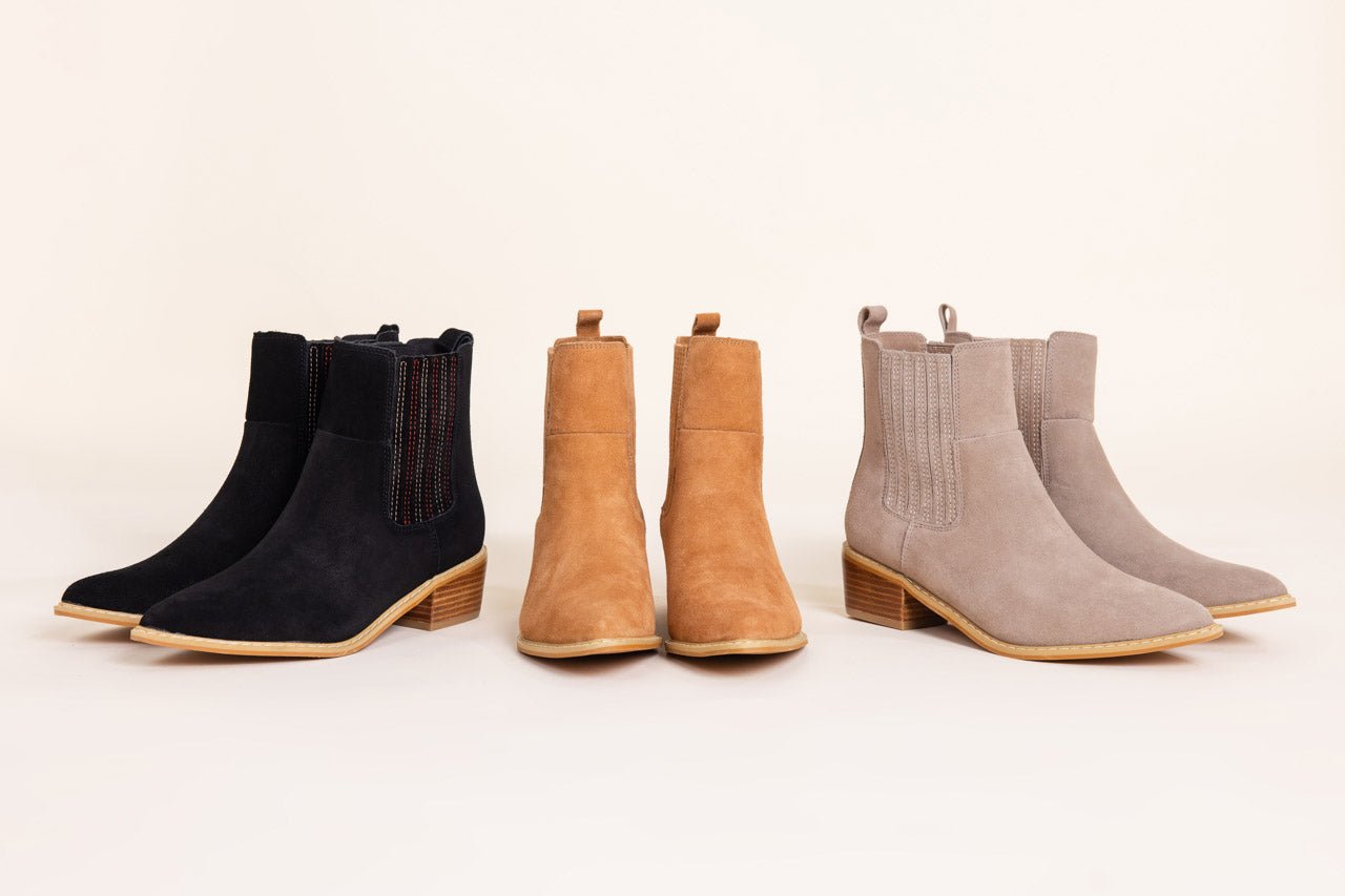 Leonor Suede Ankle Boot in Black - Loving God