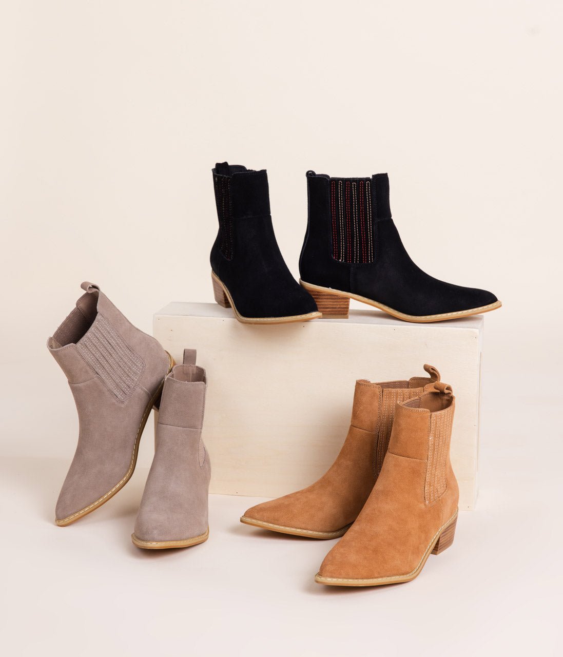 Leonor Suede Ankle Boot in Black - Loving God