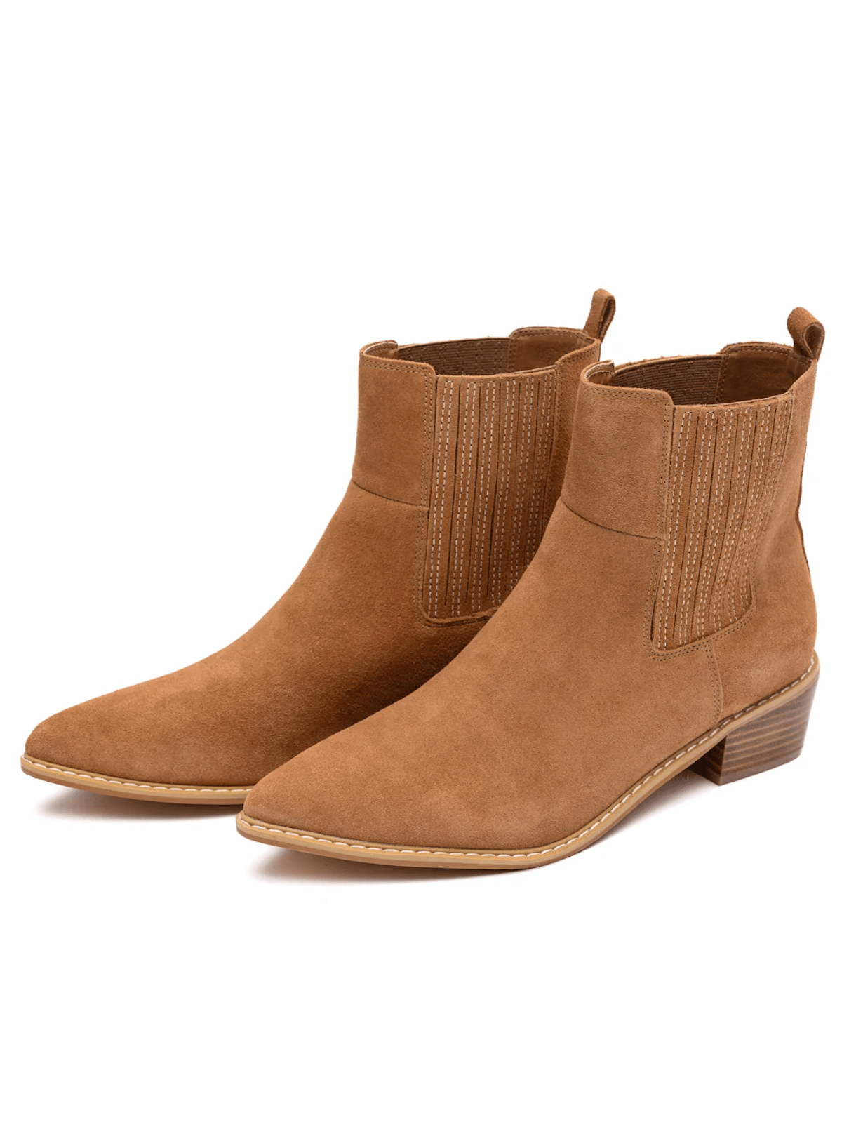 Leonor Suede Ankle Boot in Tan - Loving God