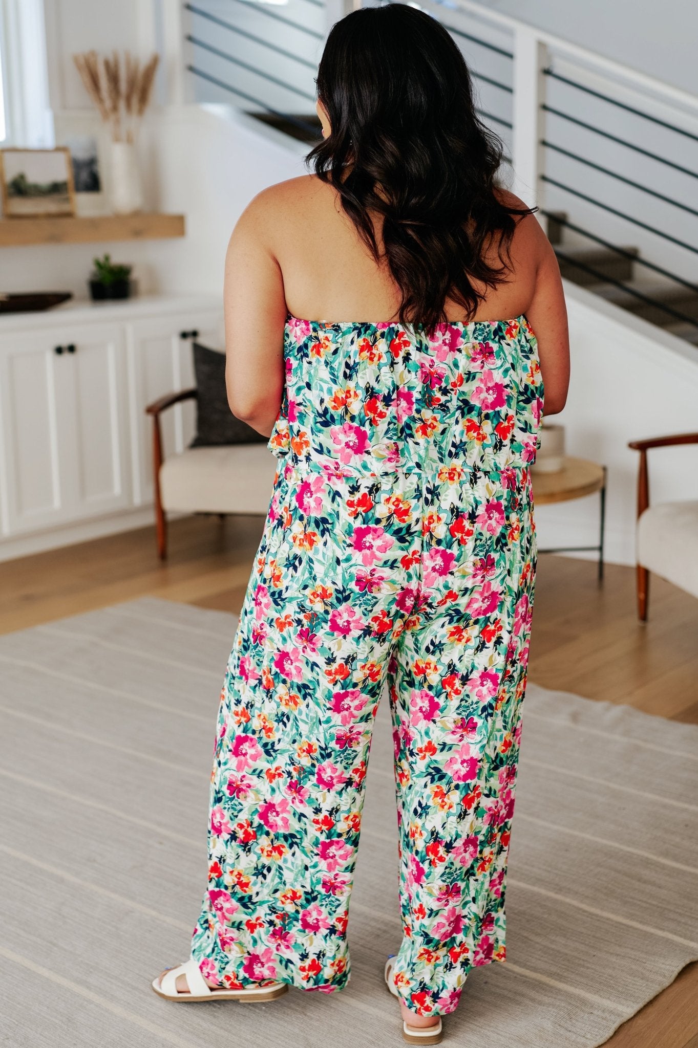 Life of the Party Floral Jumpsuit in Green - Loving God
