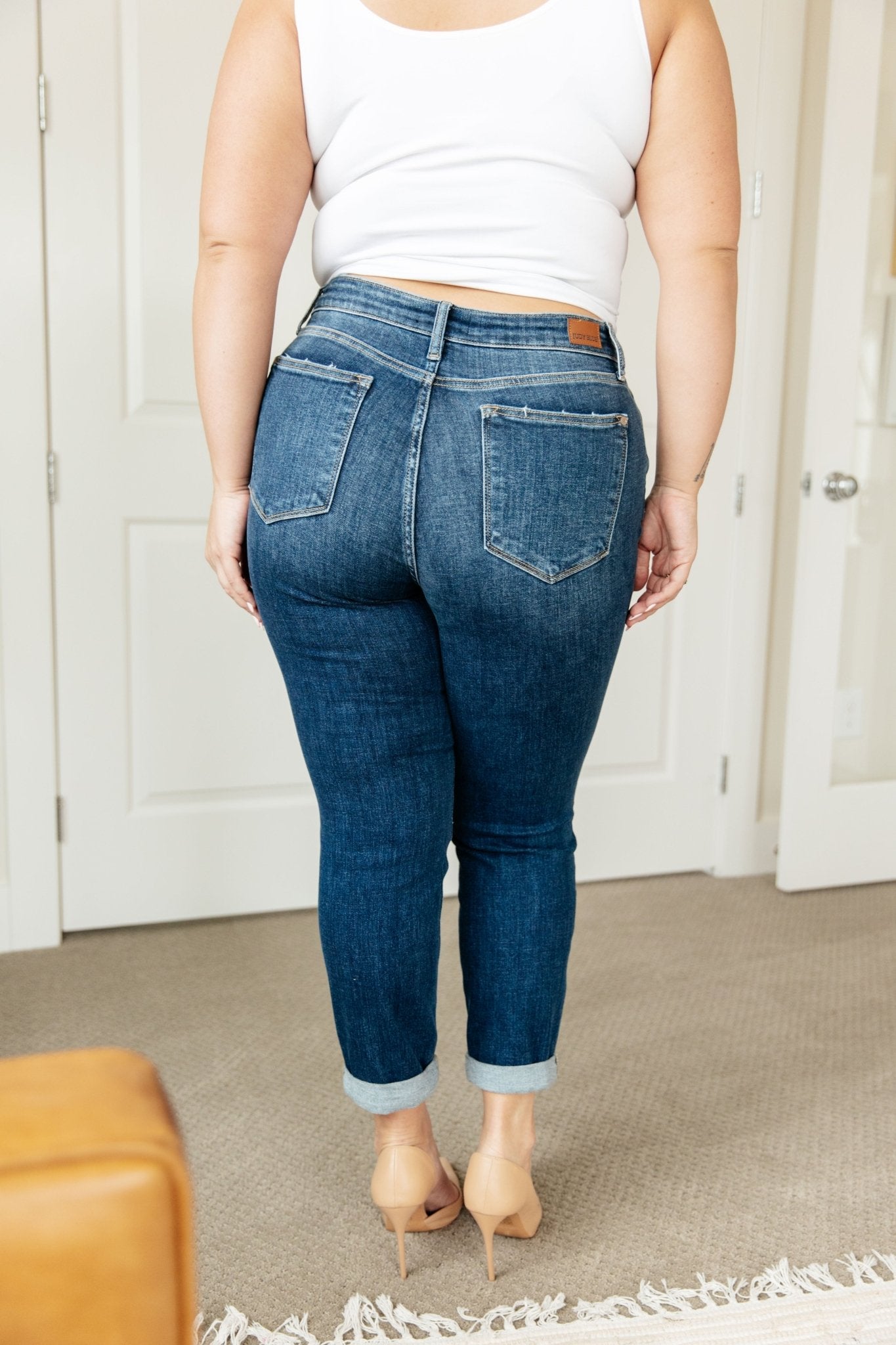 London Midrise Cuffed Boyfriend Jeans - Loving God