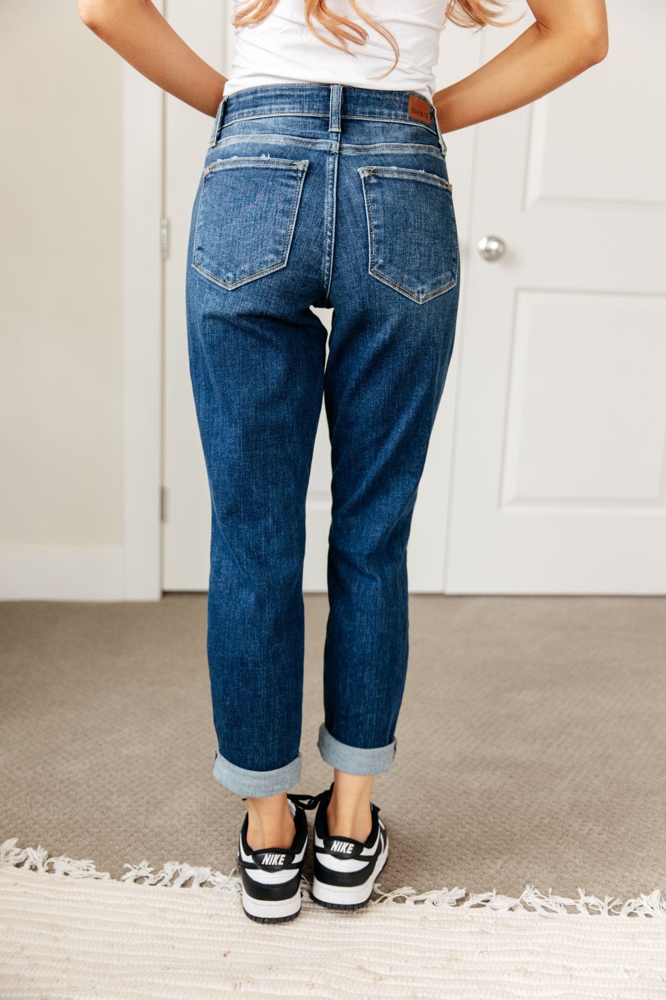 London Midrise Cuffed Boyfriend Jeans - Loving God