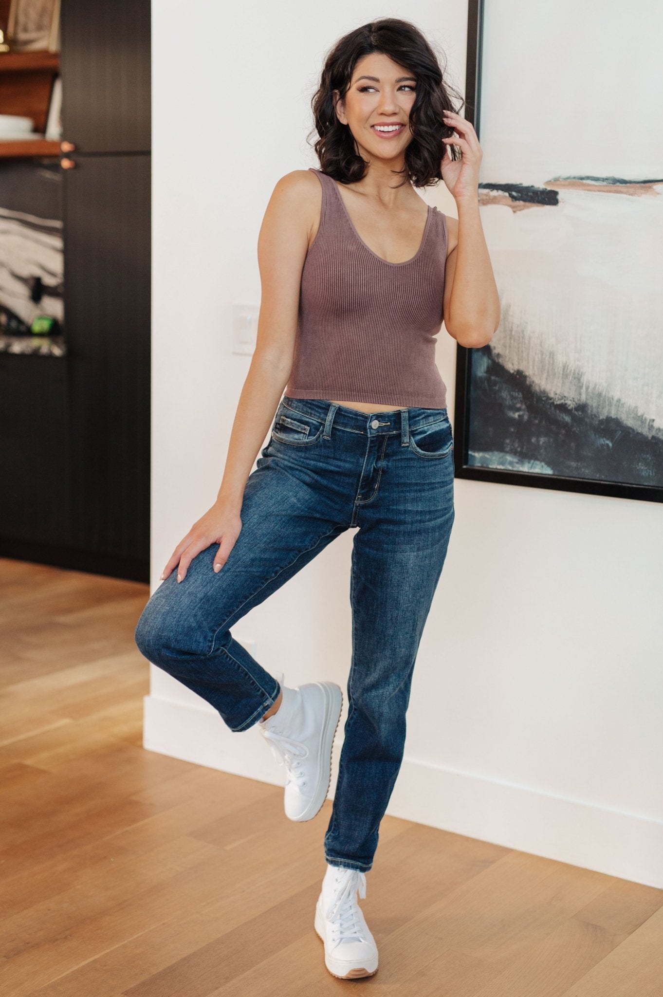 London Midrise Cuffed Boyfriend Jeans - Loving God