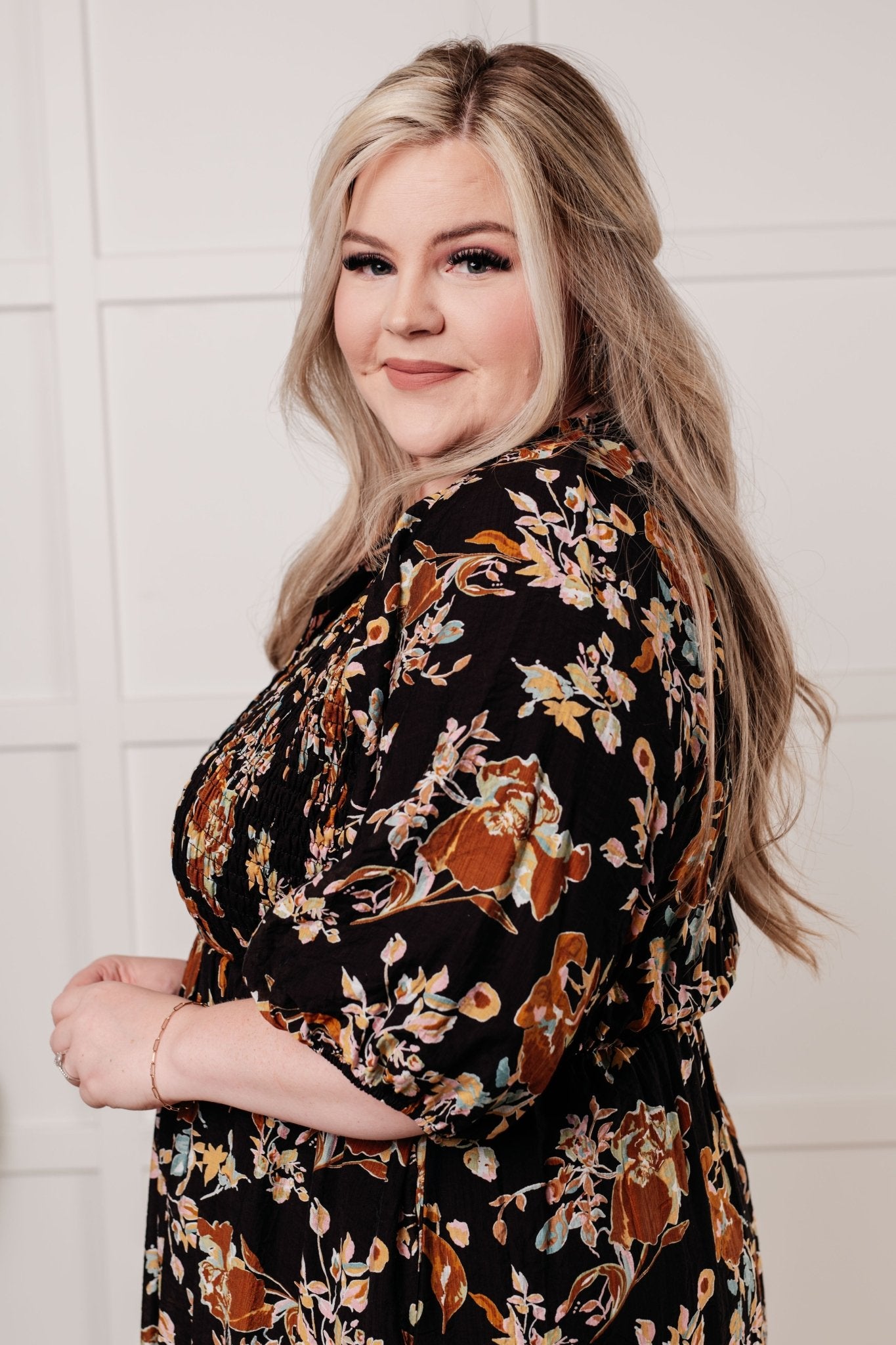 Look My Way Smocked Bodice Button Down Dress - Loving God