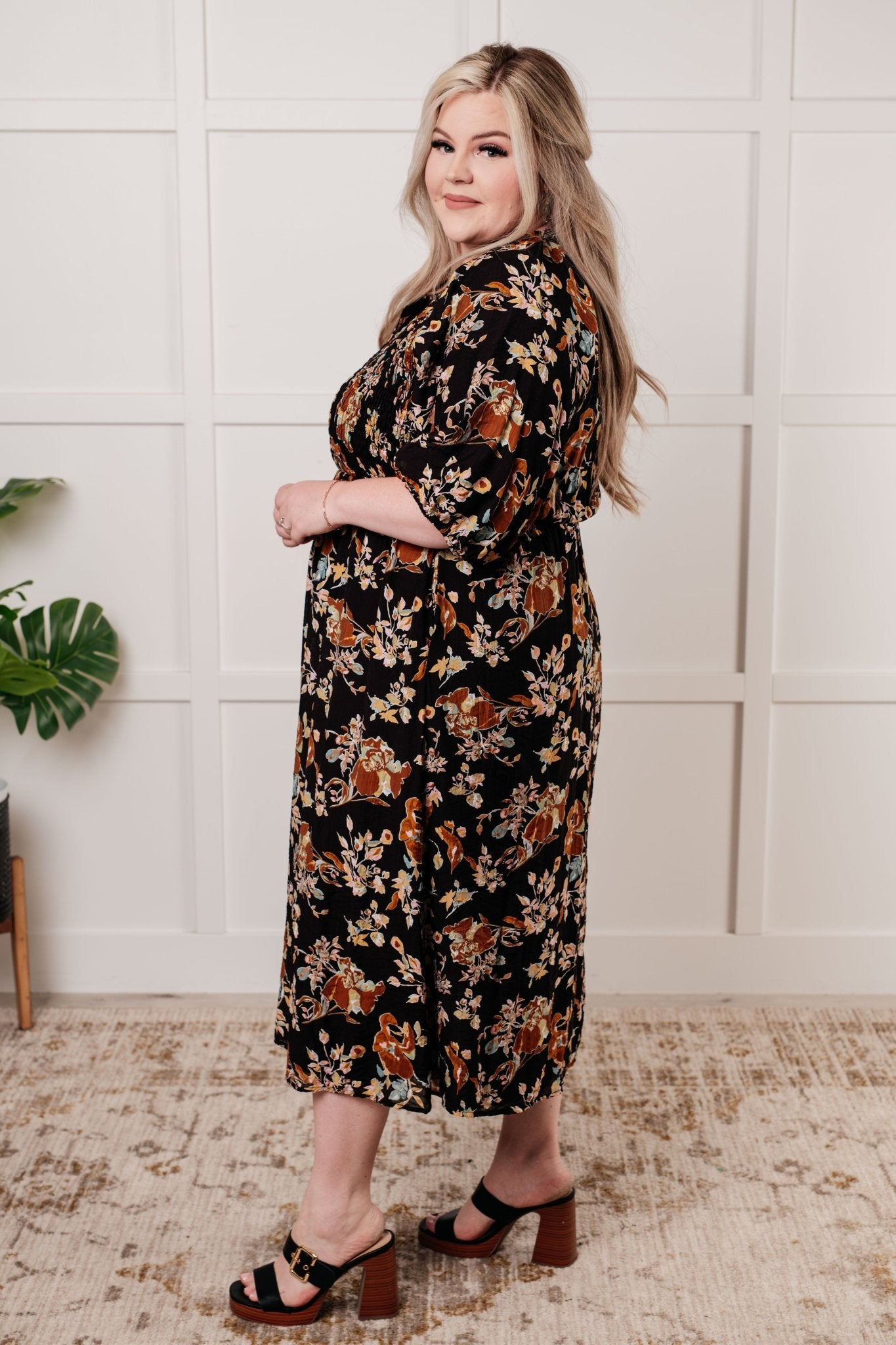 Look My Way Smocked Bodice Button Down Dress - Loving God