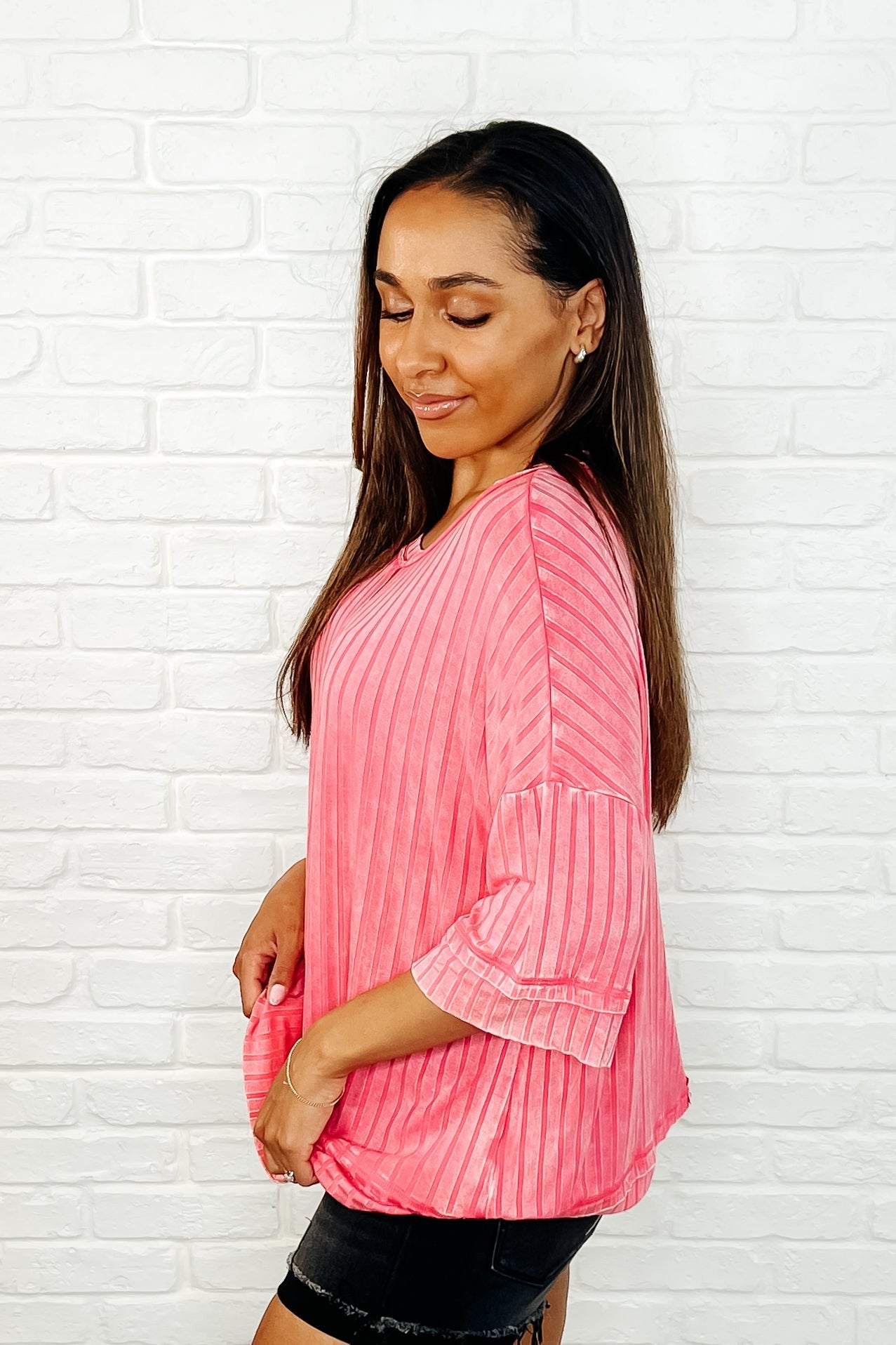 Loosely Speaking Oversized Basic Top in Fuchsia - Loving God