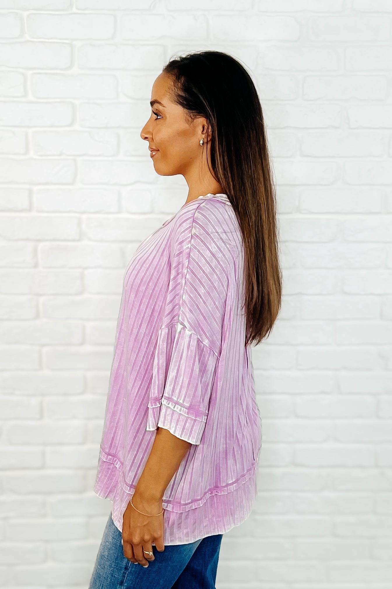 Loosely Speaking Oversized Basic Top in Mauve - Loving God