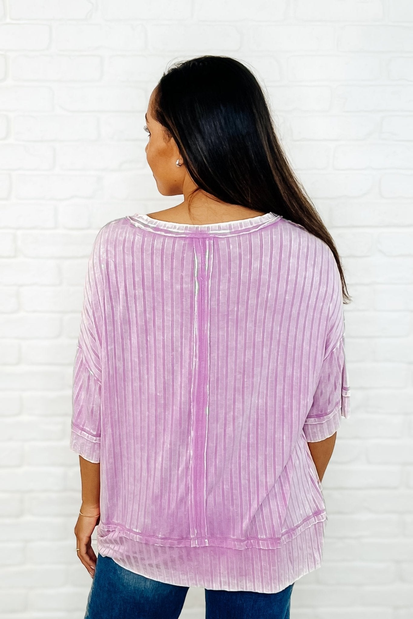 Loosely Speaking Oversized Basic Top in Mauve - Loving God