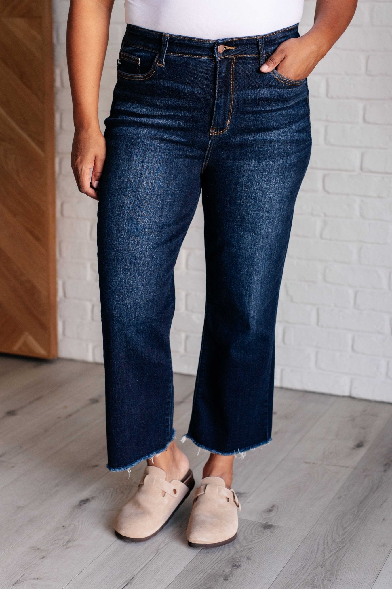Madeline High Rise Cropped Wide Leg Jeans - Loving God