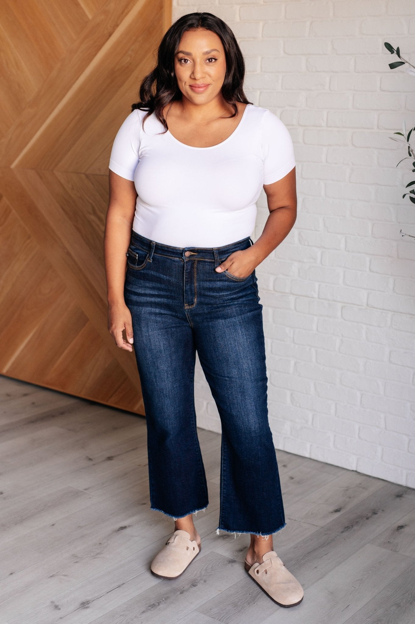 Madeline High Rise Cropped Wide Leg Jeans - Loving God