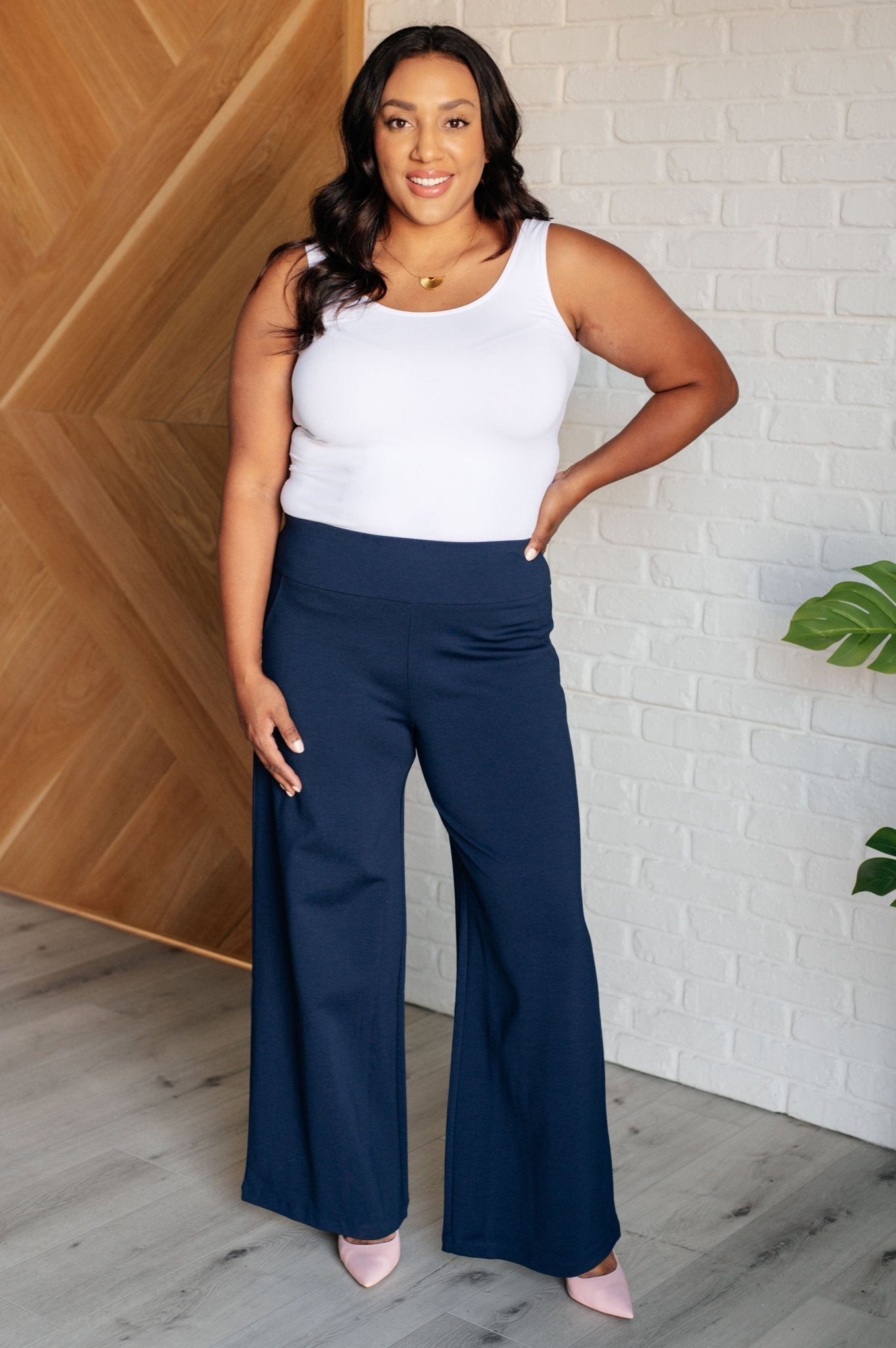 Magic Wide Leg Pants in Navy - Loving God