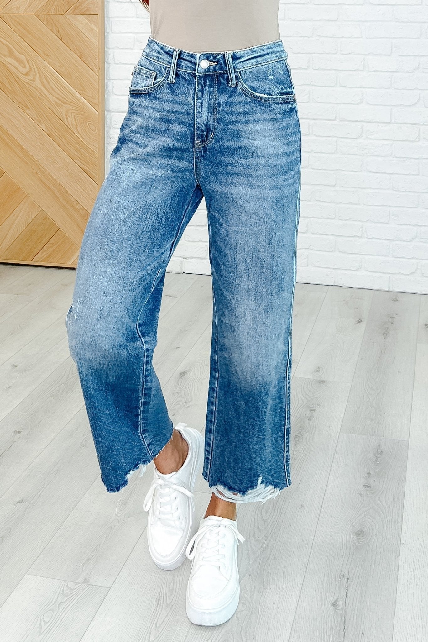Megan High Rise Rigid Magic Wide Leg Crop Jeans - Loving God