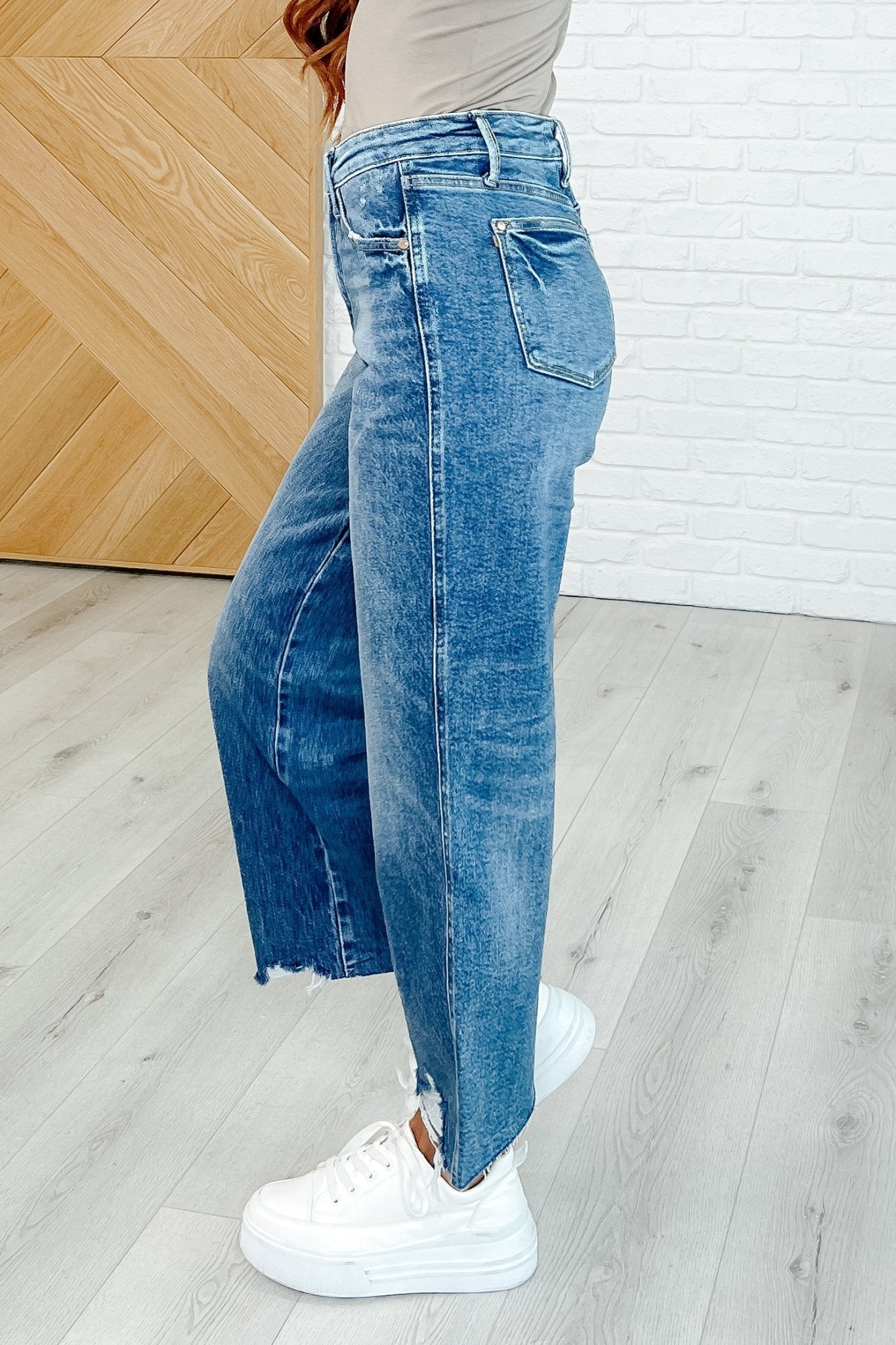 Megan High Rise Rigid Magic Wide Leg Crop Jeans - Loving God