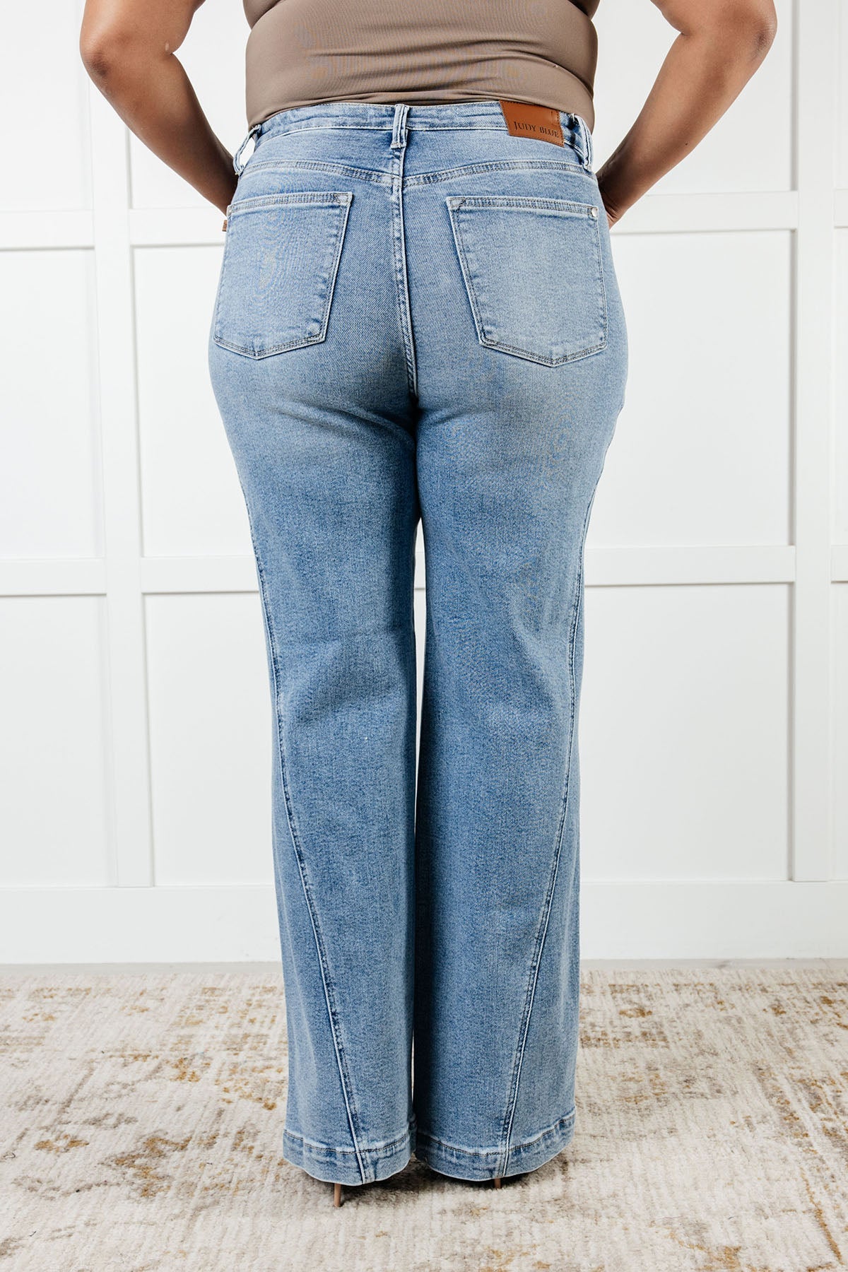 Melia High Rise Side Seam Detail Wide Leg Jeans - Loving God