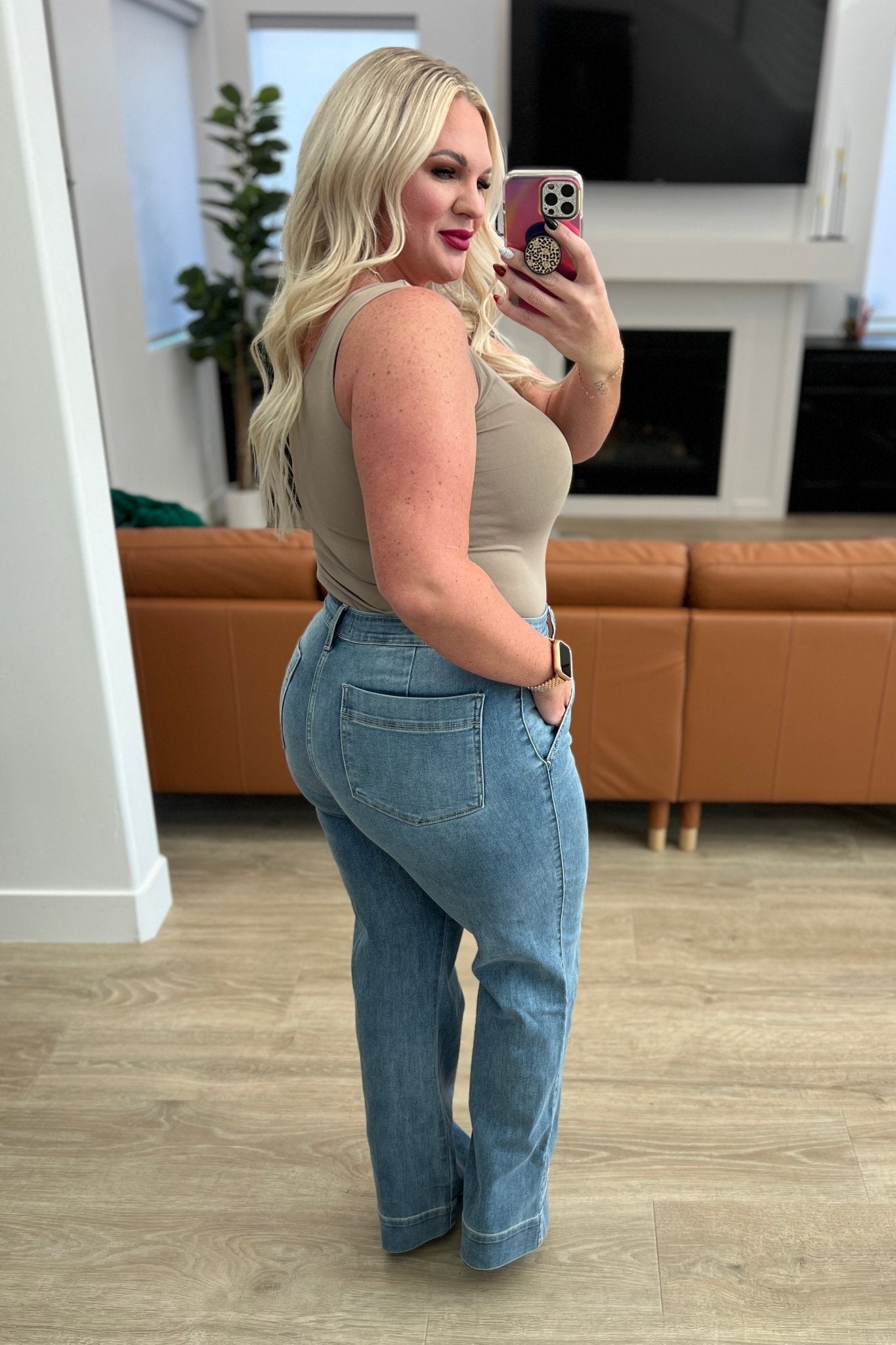 Mindy Mid Rise Wide Leg Jeans - Loving God