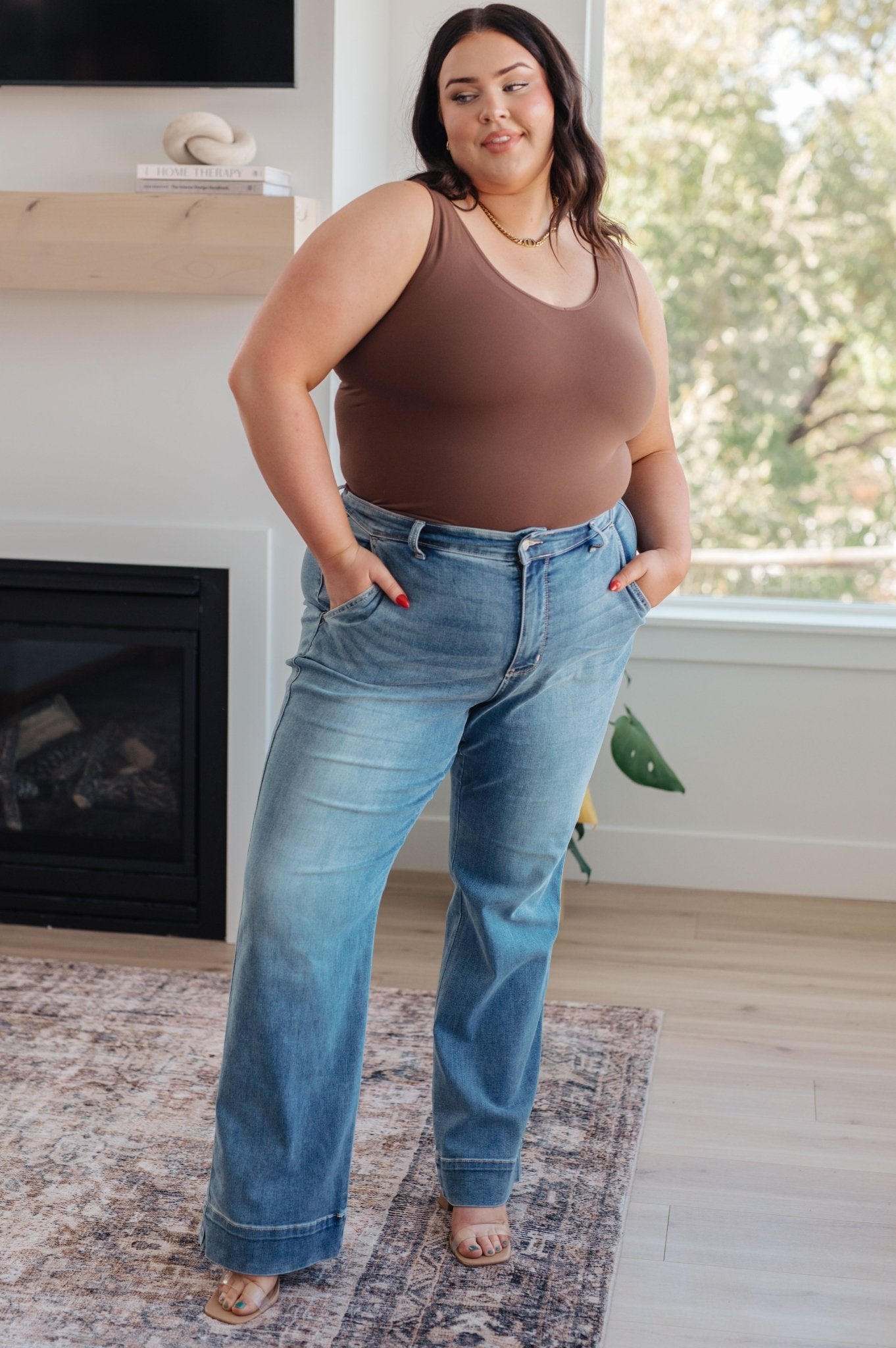 Mindy Mid Rise Wide Leg Jeans - Loving God