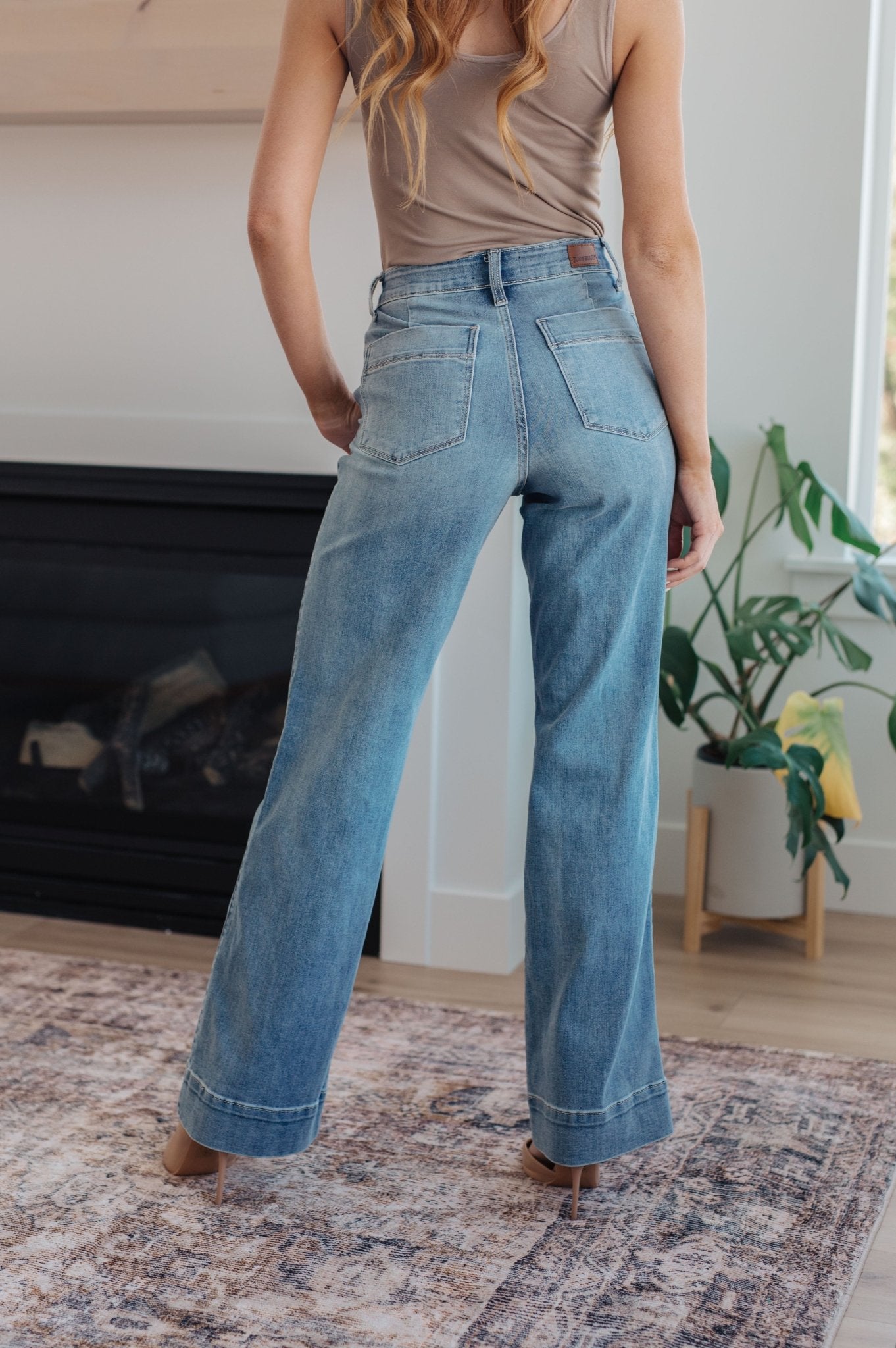 Mindy Mid Rise Wide Leg Jeans - Loving God