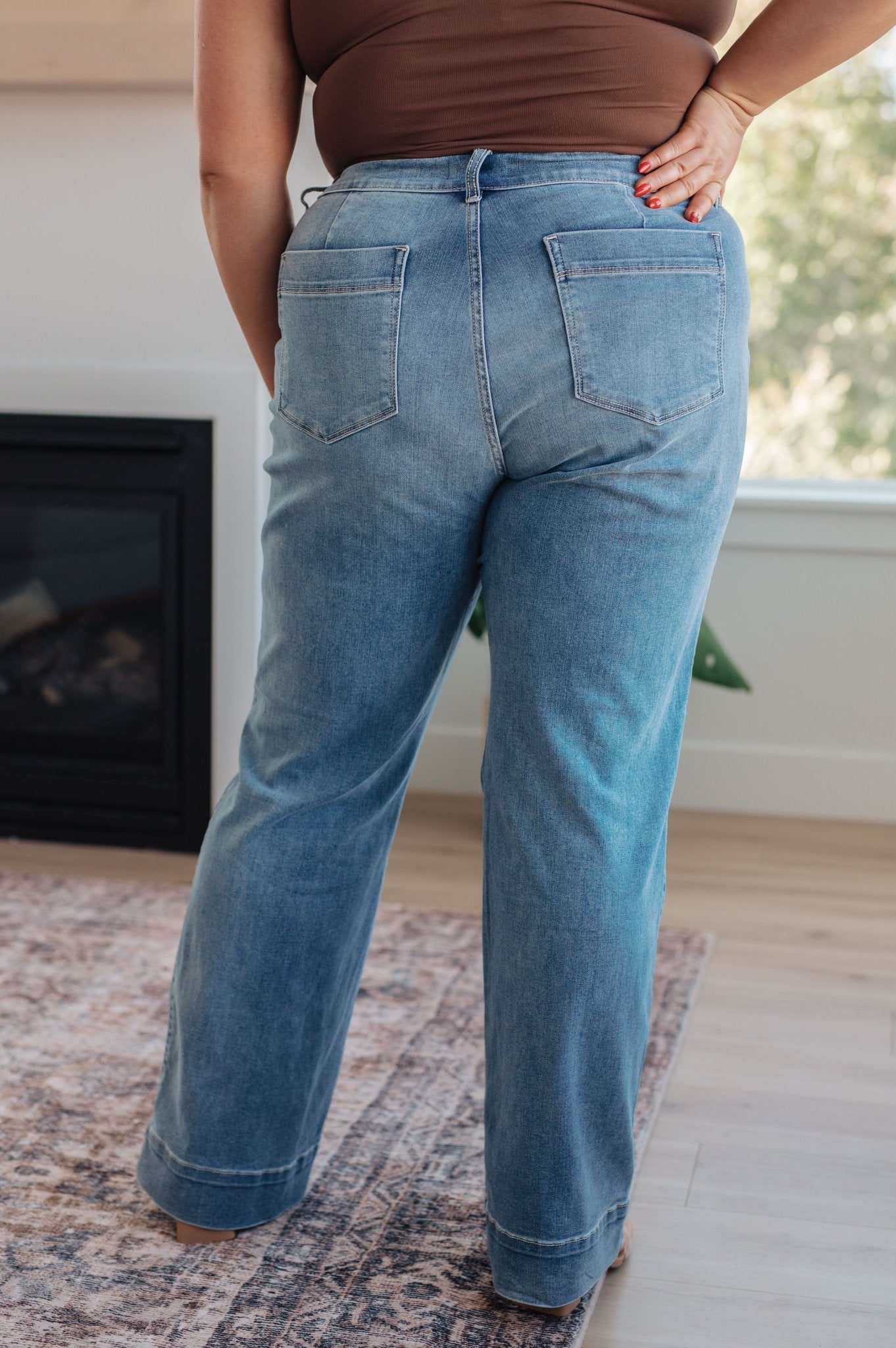 Mindy Mid Rise Wide Leg Jeans - Loving God