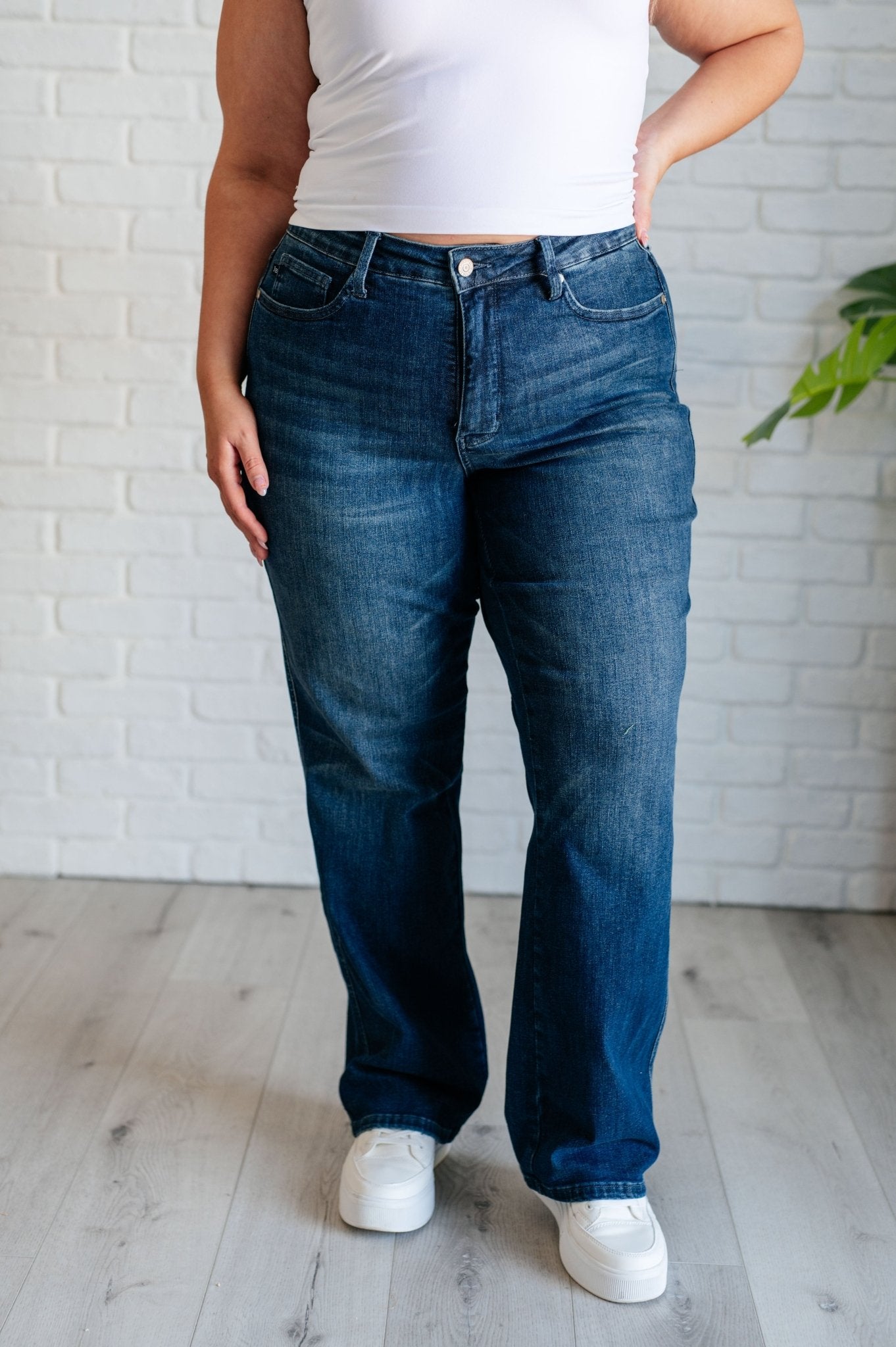 Muriel Mid Rise Control Top Classic Straight Jeans - Loving God