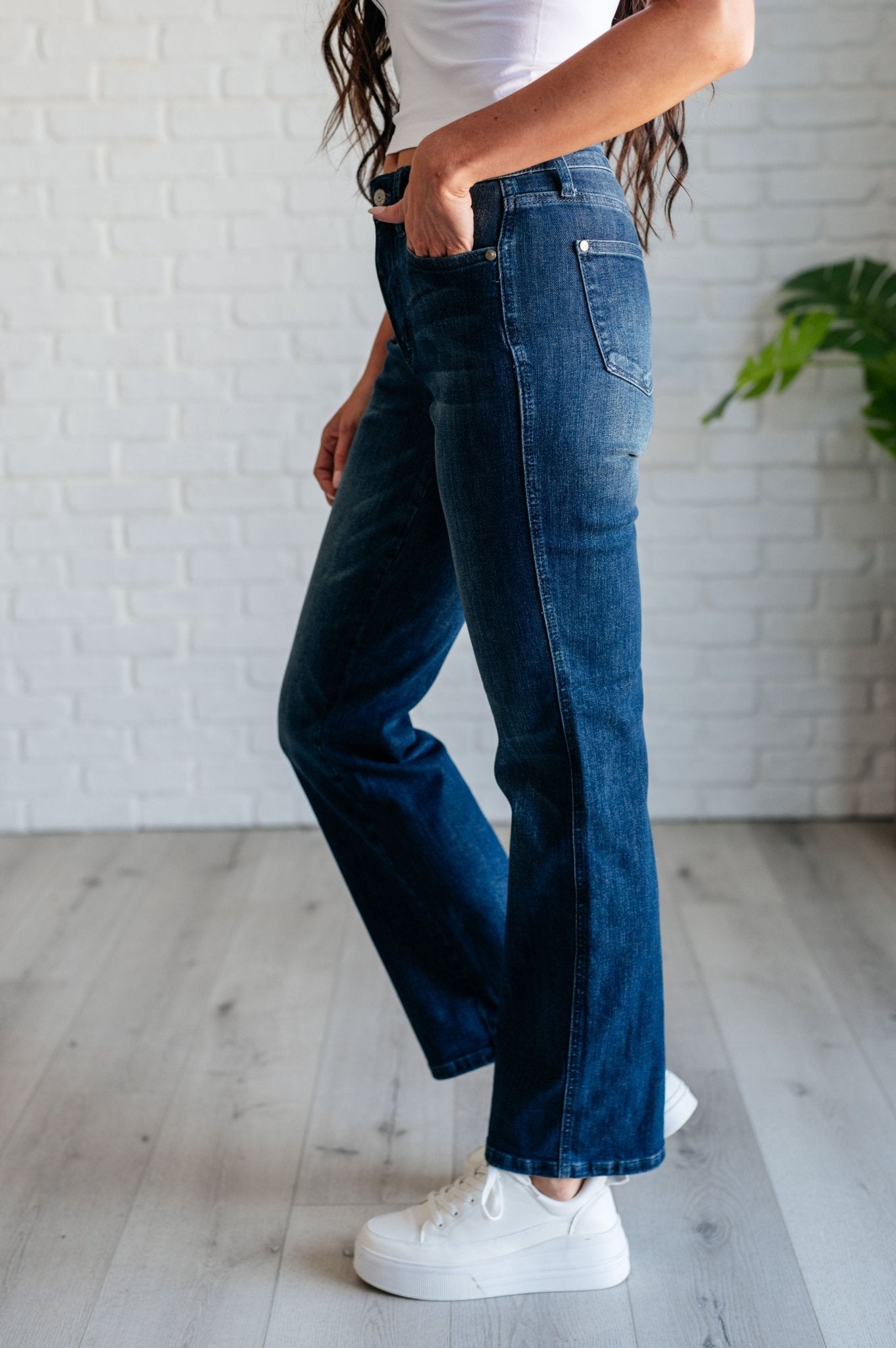 Muriel Mid Rise Control Top Classic Straight Jeans - Loving God