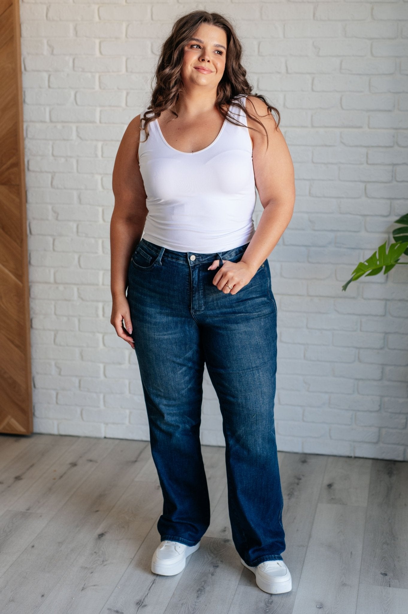 Muriel Mid Rise Control Top Classic Straight Jeans - Loving God
