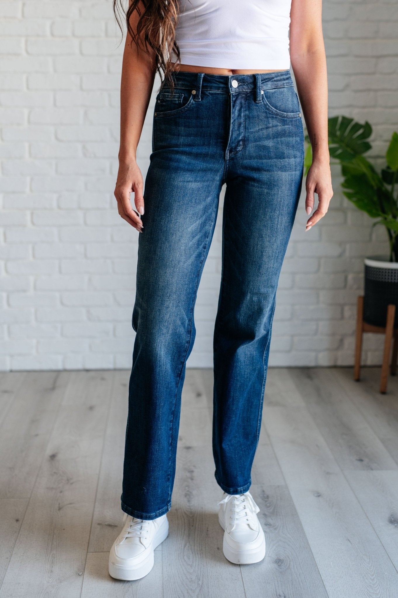 Muriel Mid Rise Control Top Classic Straight Jeans - Loving God