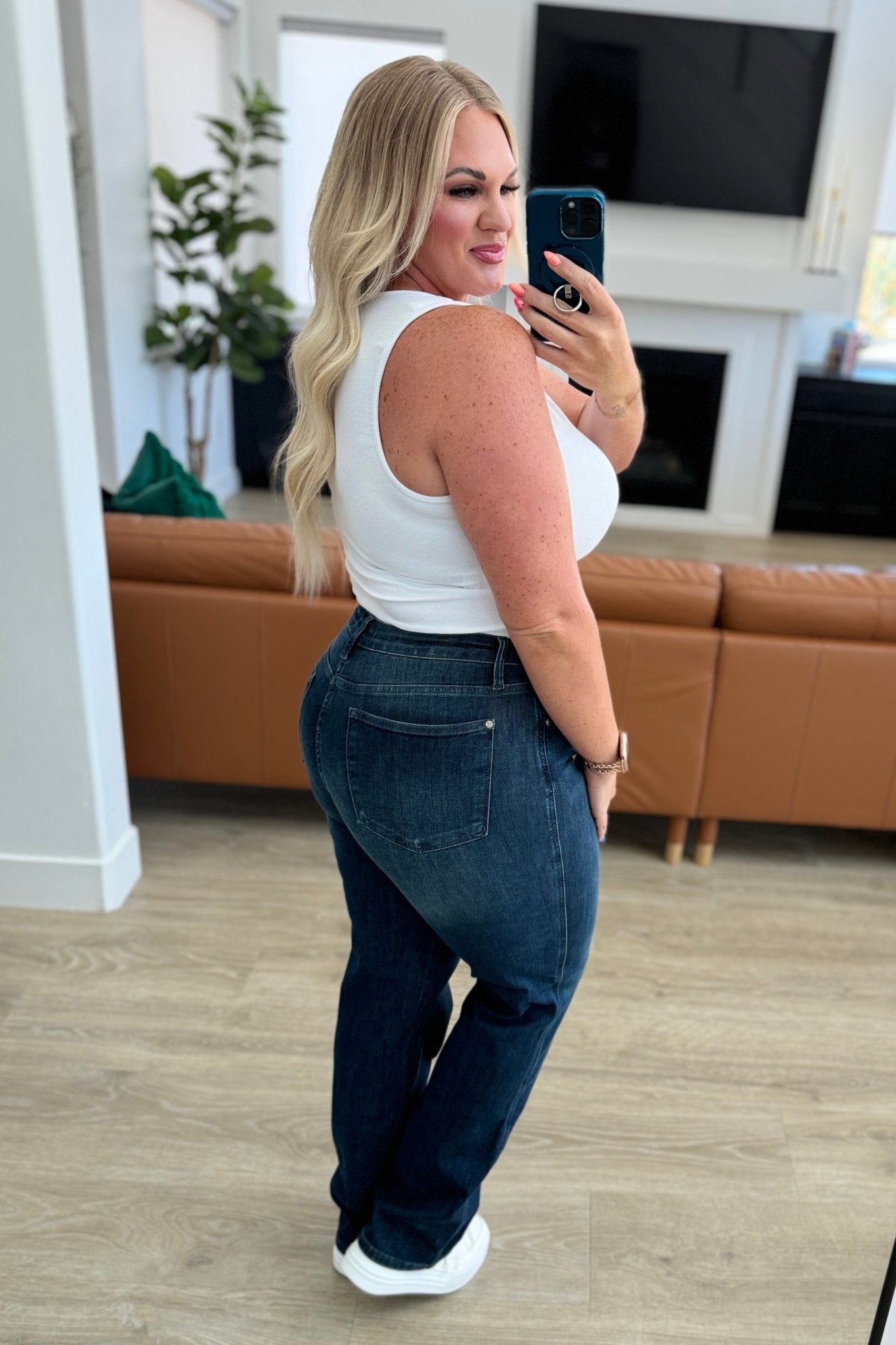 Muriel Mid Rise Control Top Classic Straight Jeans - Loving God