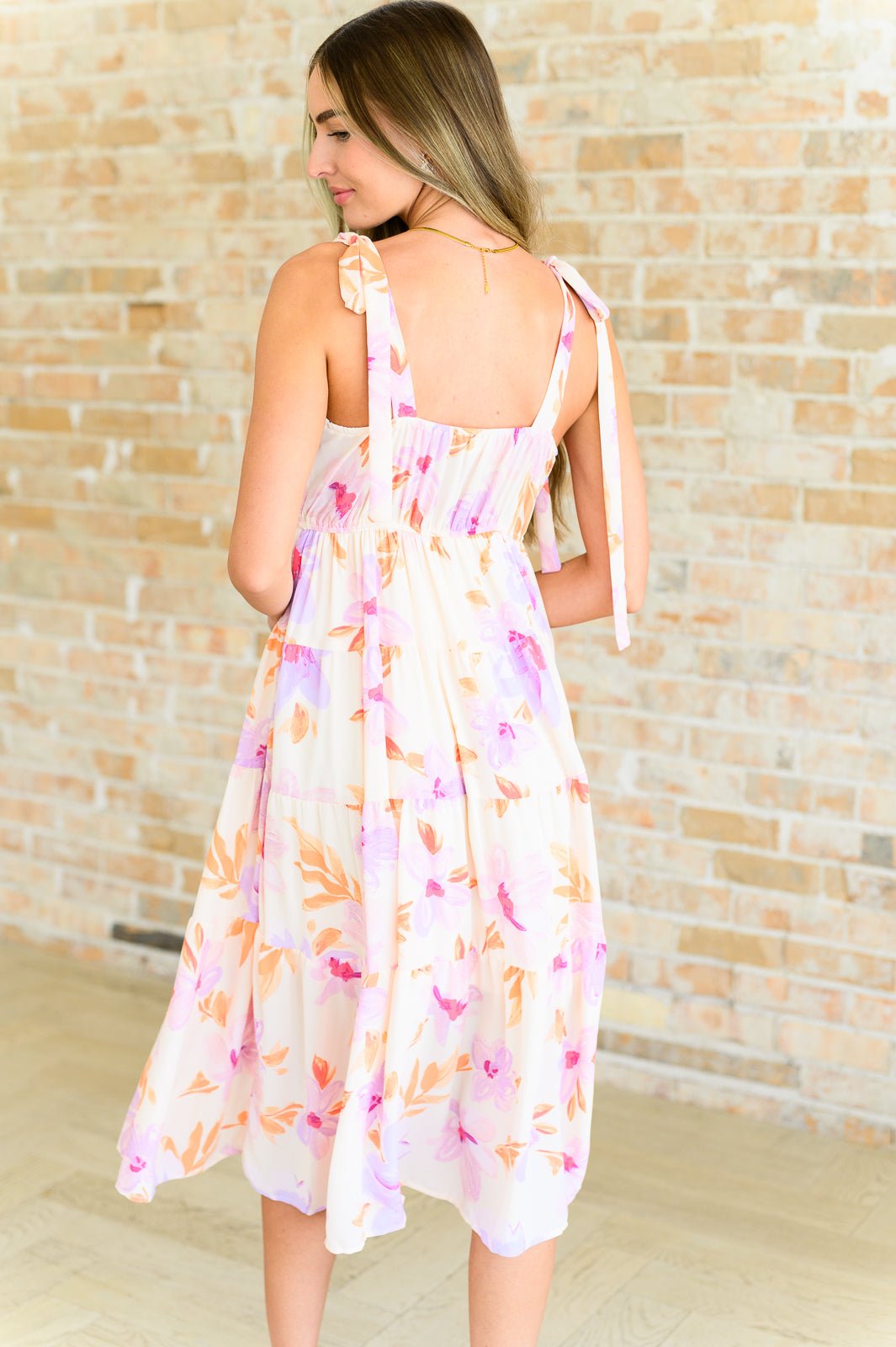 Pastel Petals Floral Midi Dress - Loving God
