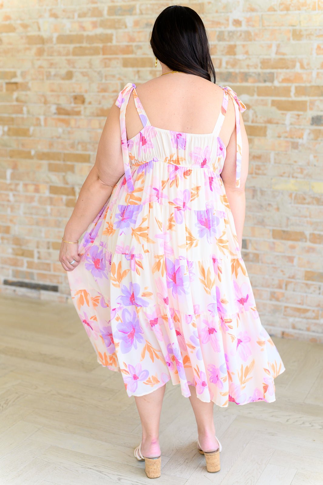 Pastel Petals Floral Midi Dress - Loving God