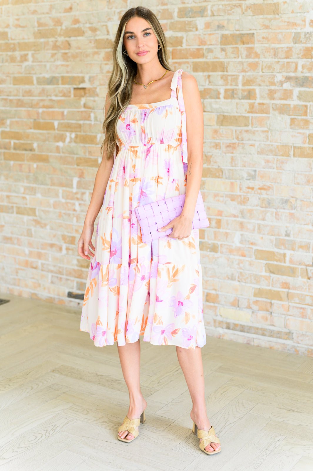 Pastel Petals Floral Midi Dress - Loving God