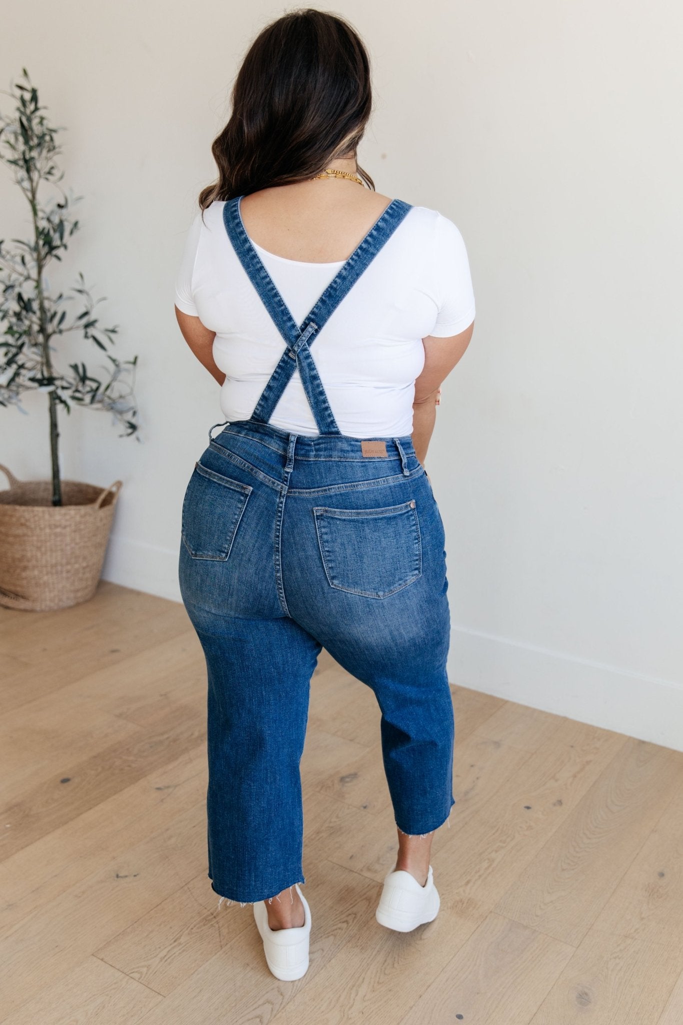 Priscilla High Rise Crop Wide Leg Denim Overalls - Loving God