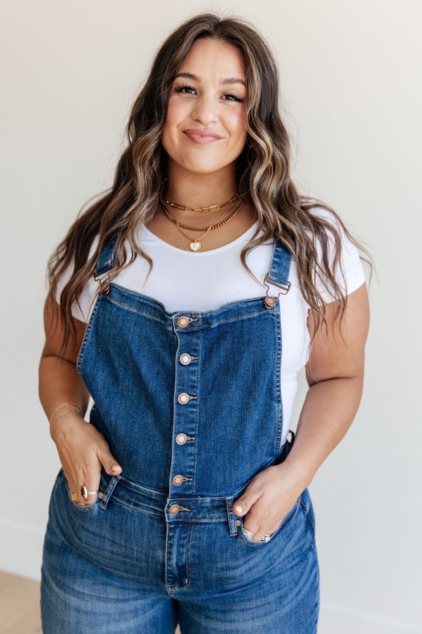Priscilla High Rise Crop Wide Leg Denim Overalls - Loving God