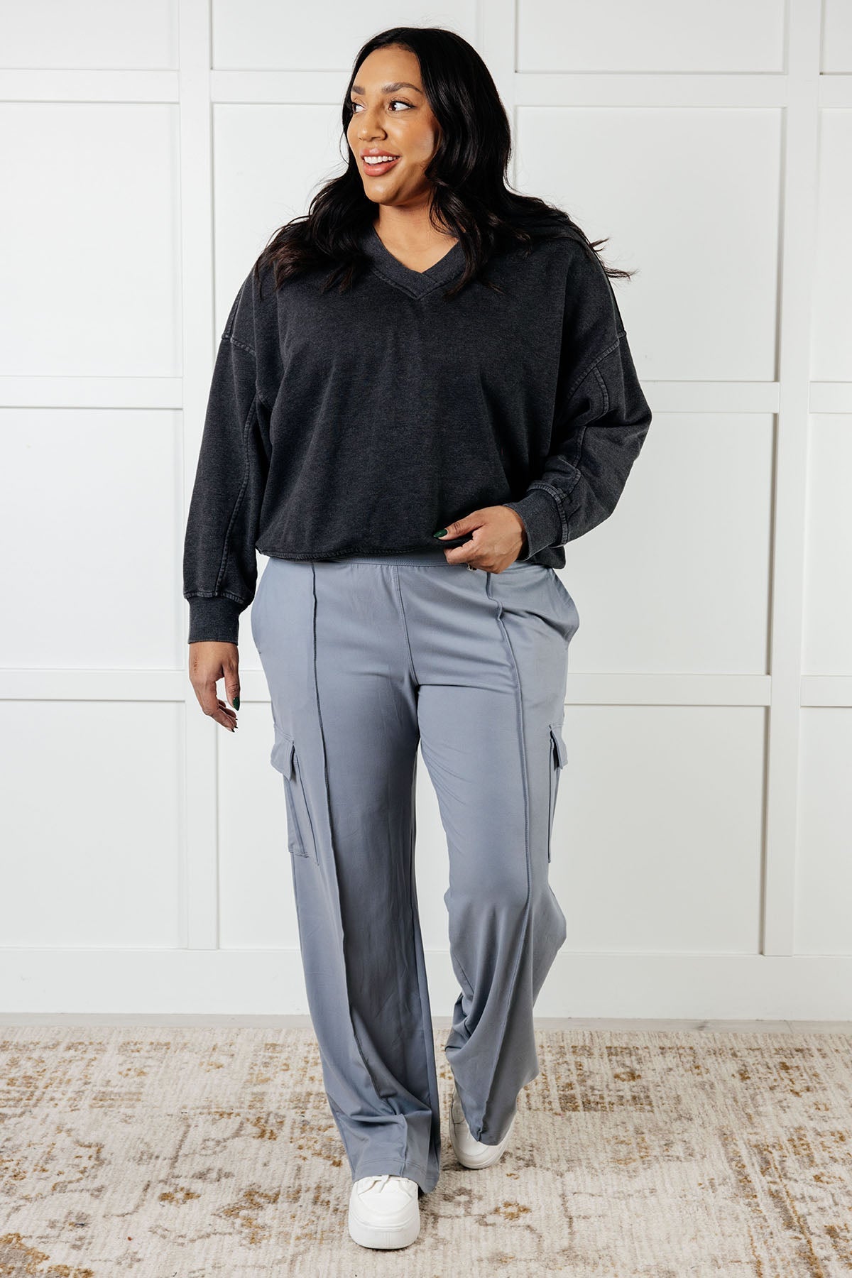 Race to Relax Cargo Pants in Rhino Grey - Loving God