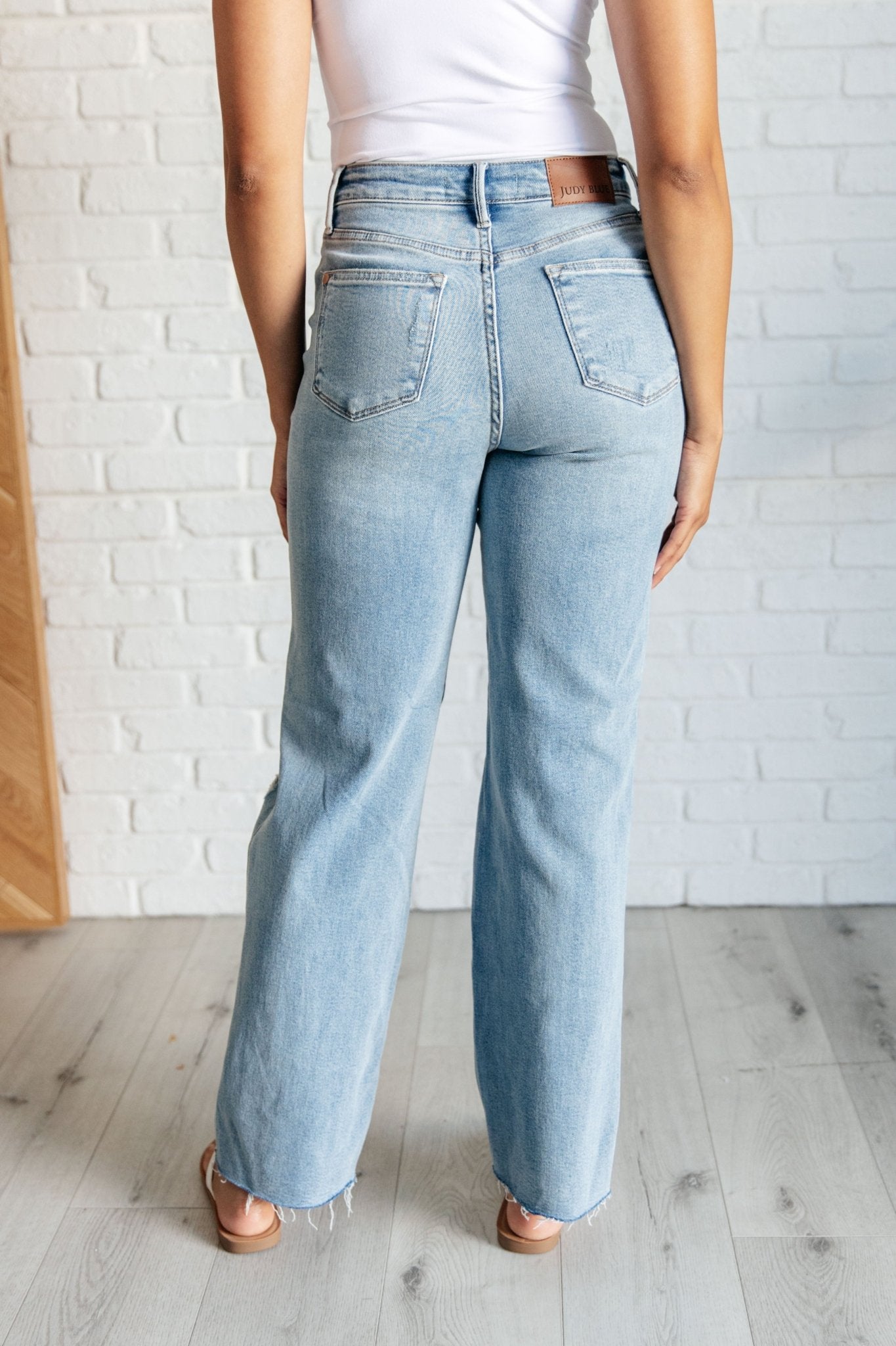 Ramona High Rise Rigid Magic Destroyed Straight Jeans - Loving God