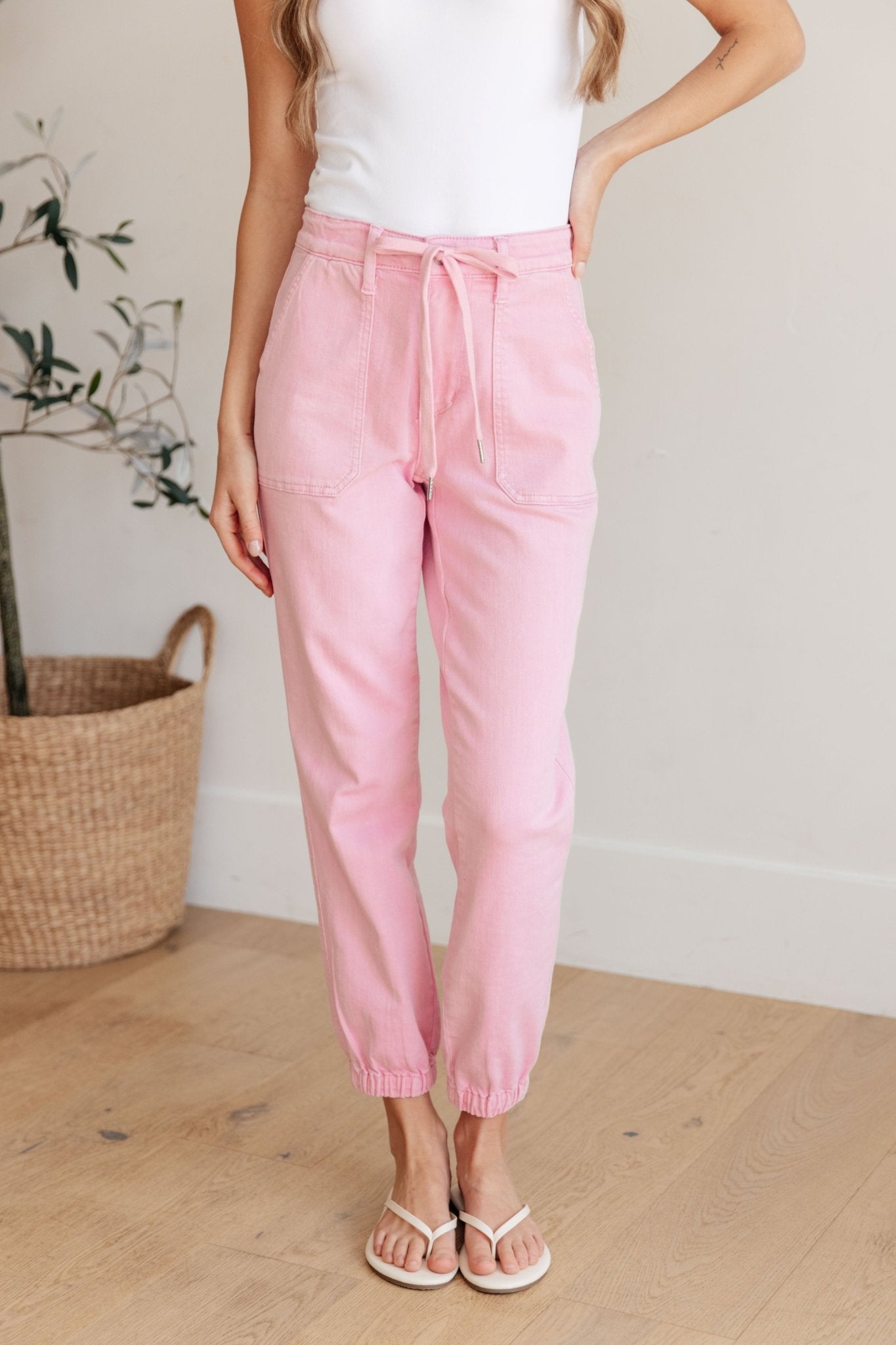Regina High Rise Garment Dyed Denim Jogger - Loving God