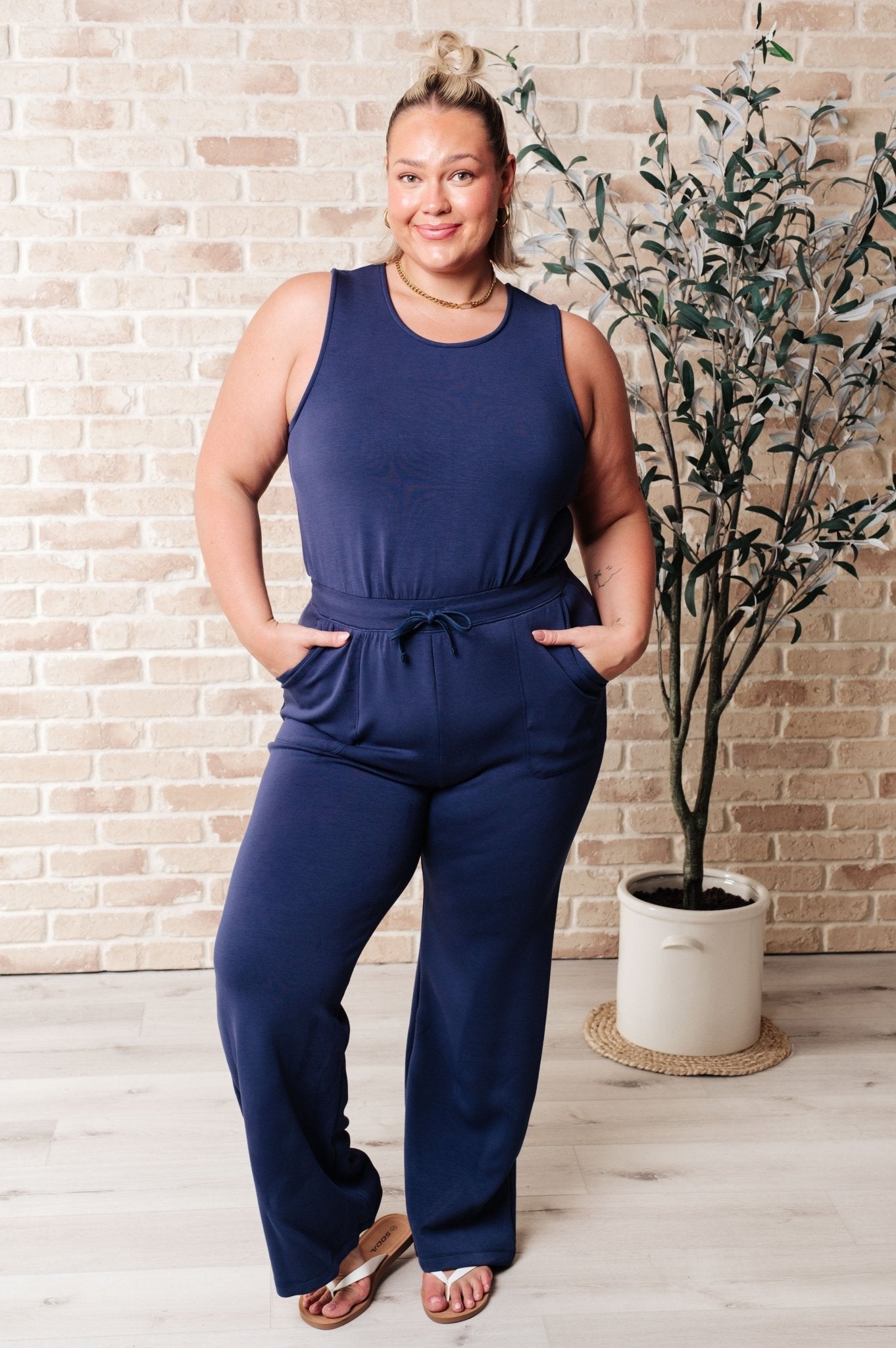 Rest Day Straight Leg Jumpsuit - Loving God