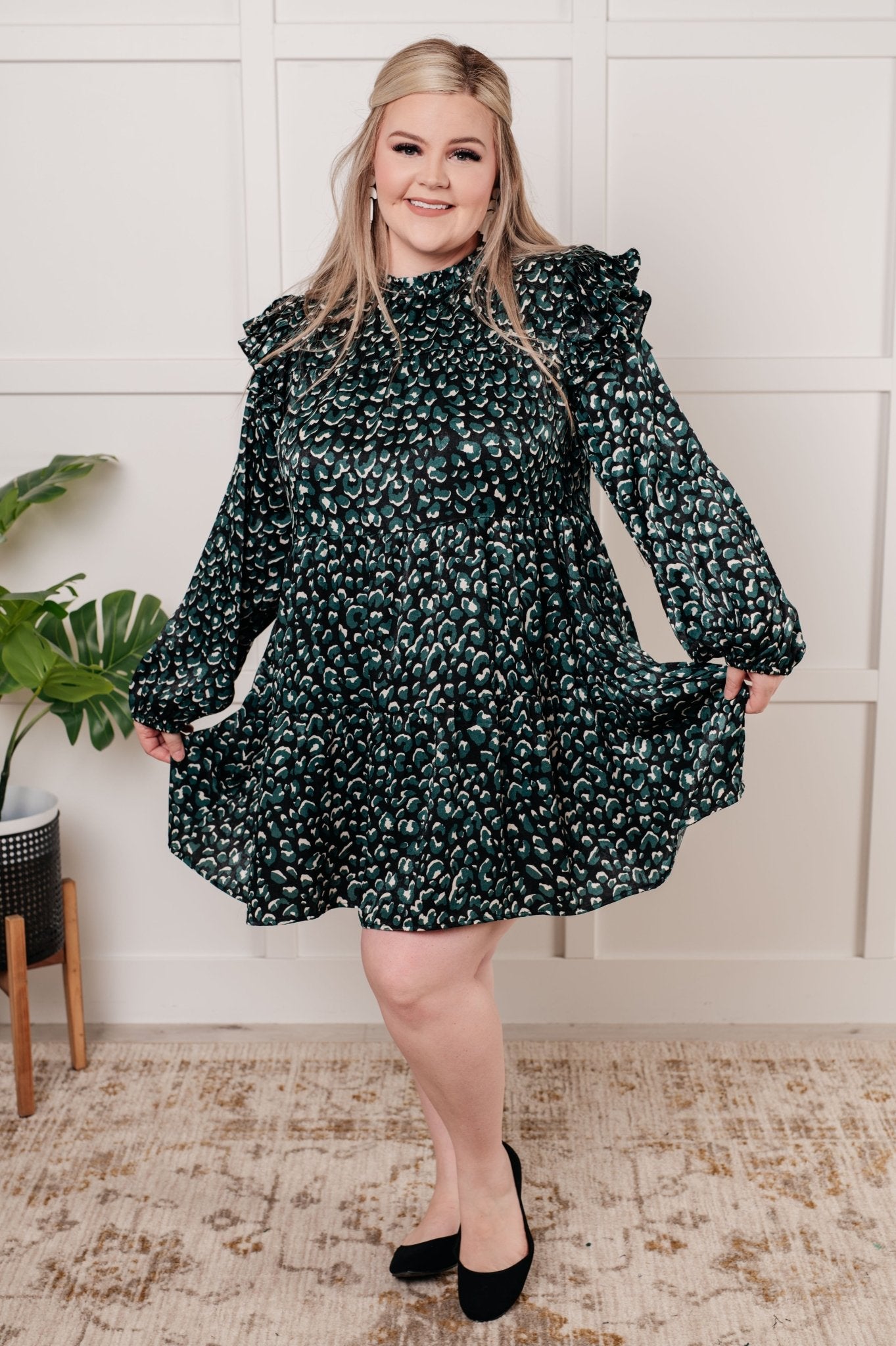 Right As Rain Ruffle Detail Dress - Loving God