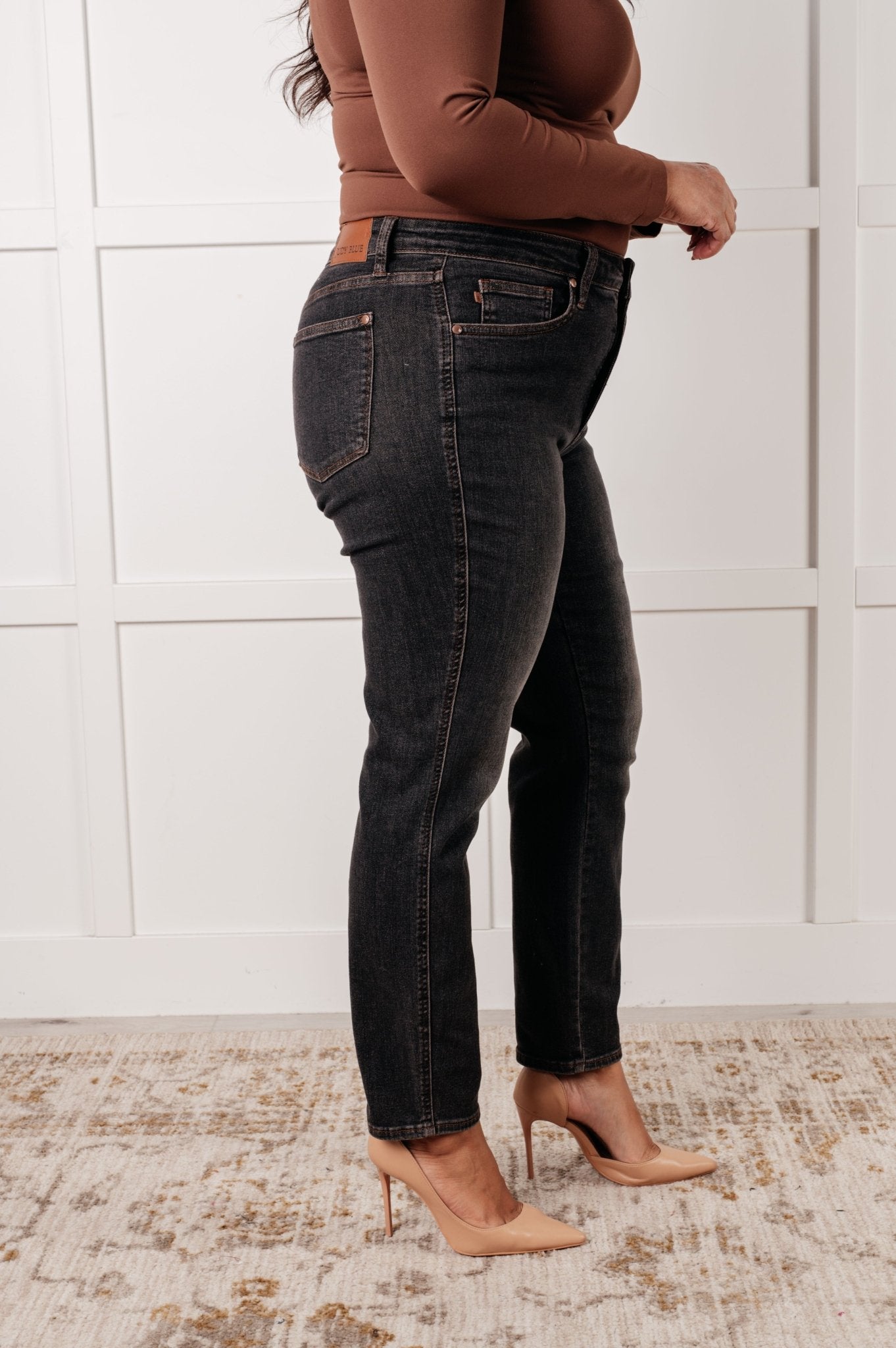 Rita Mid Rise Control Top Slim Jeans - Loving God