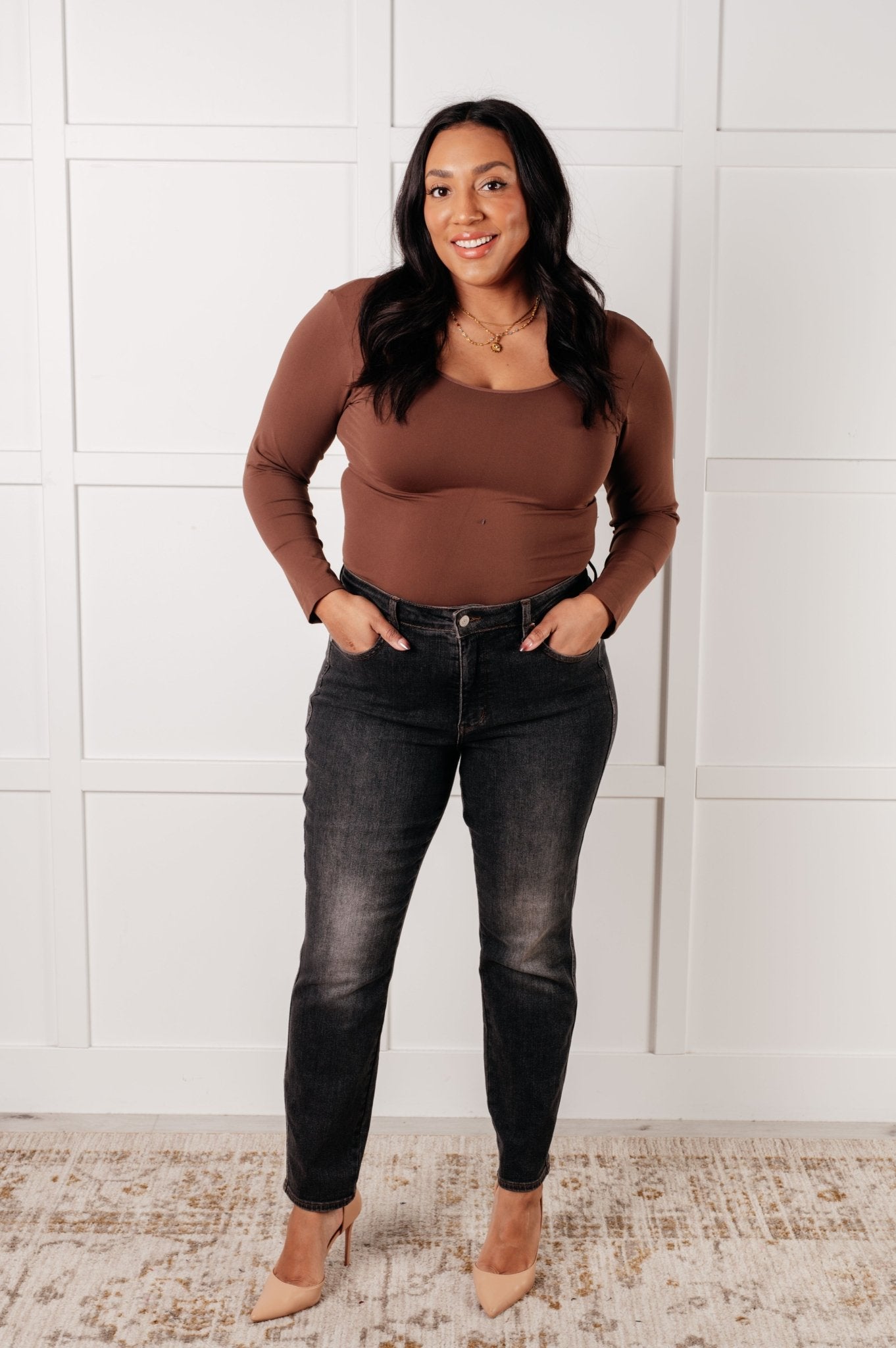 Rita Mid Rise Control Top Slim Jeans - Loving God