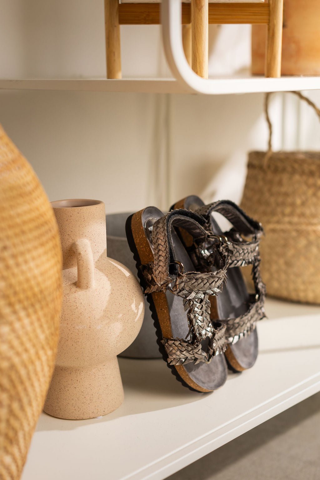 River Dance Woven Sandal in Pewter - Loving God