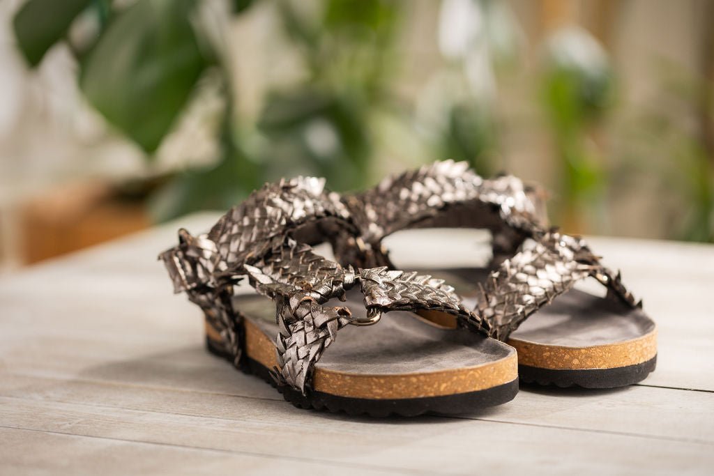 River Dance Woven Sandal in Pewter - Loving God