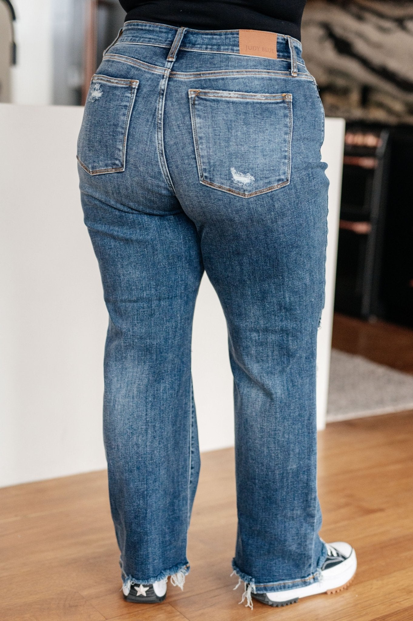 Rose High Rise 90's Straight Jeans in Dark Wash - Loving God